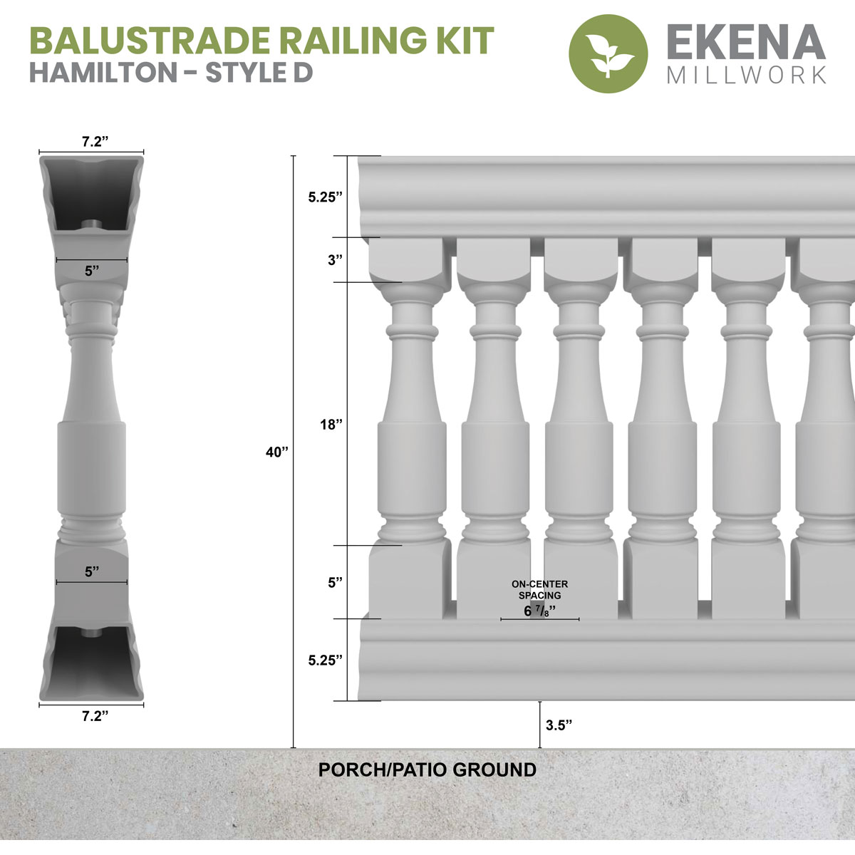 Ekena Millwork BALK40X024HMD railings - View #2