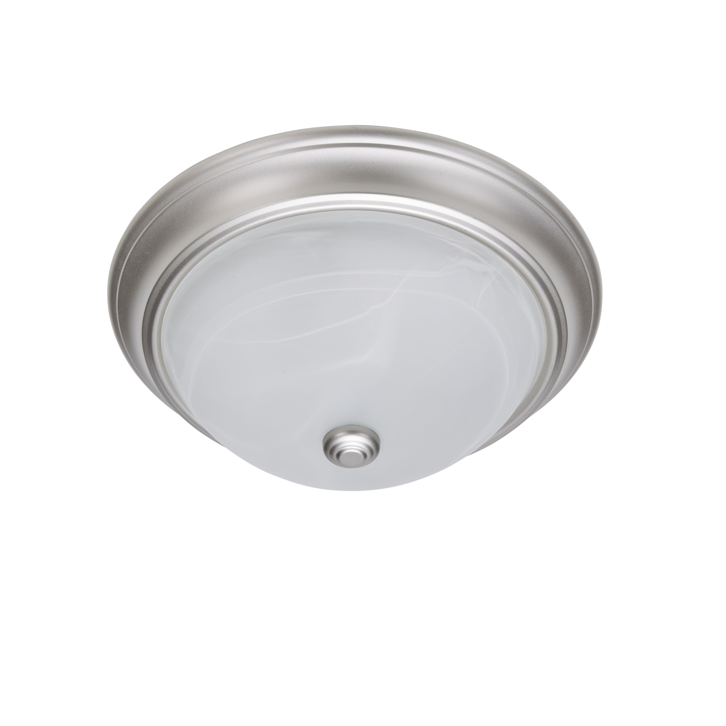 Project Source 2-Light 13-in Brushed Nickel Flush Mount Light in 
