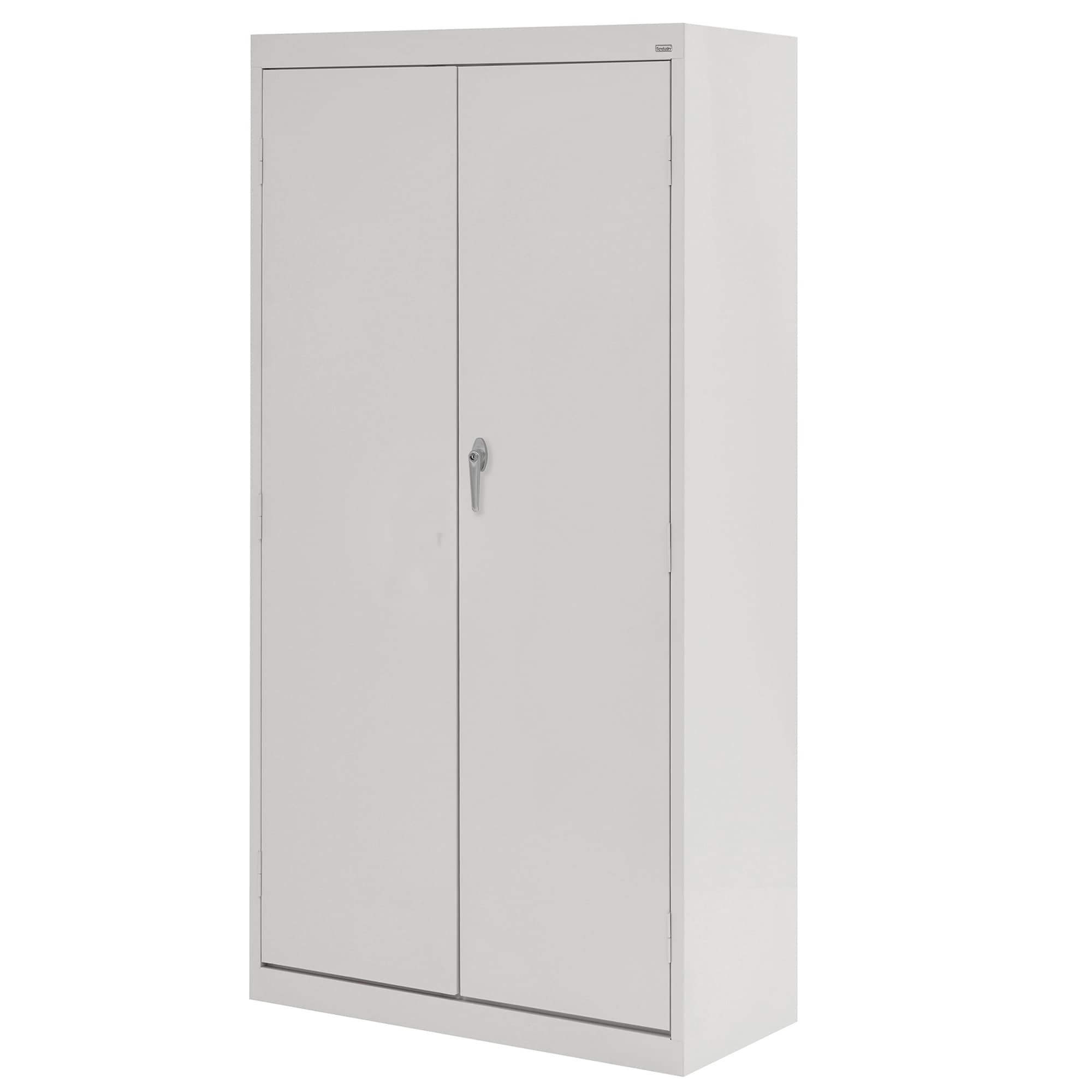 Dove Gray Lockable Steel Janitorial Cabinet with Spill Containment