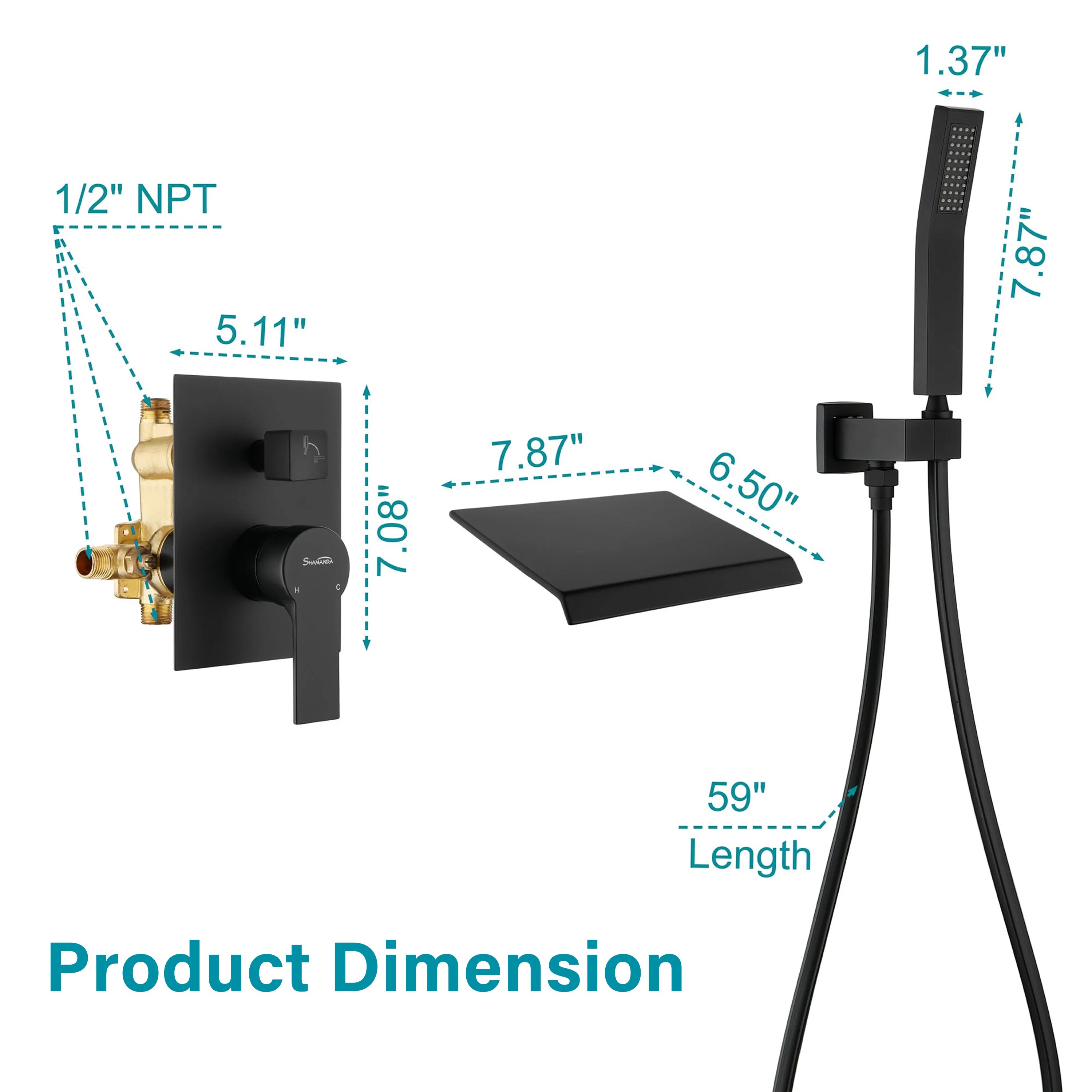 WELLFOR SPA-88021B Roman-Tub-Faucets - View #5