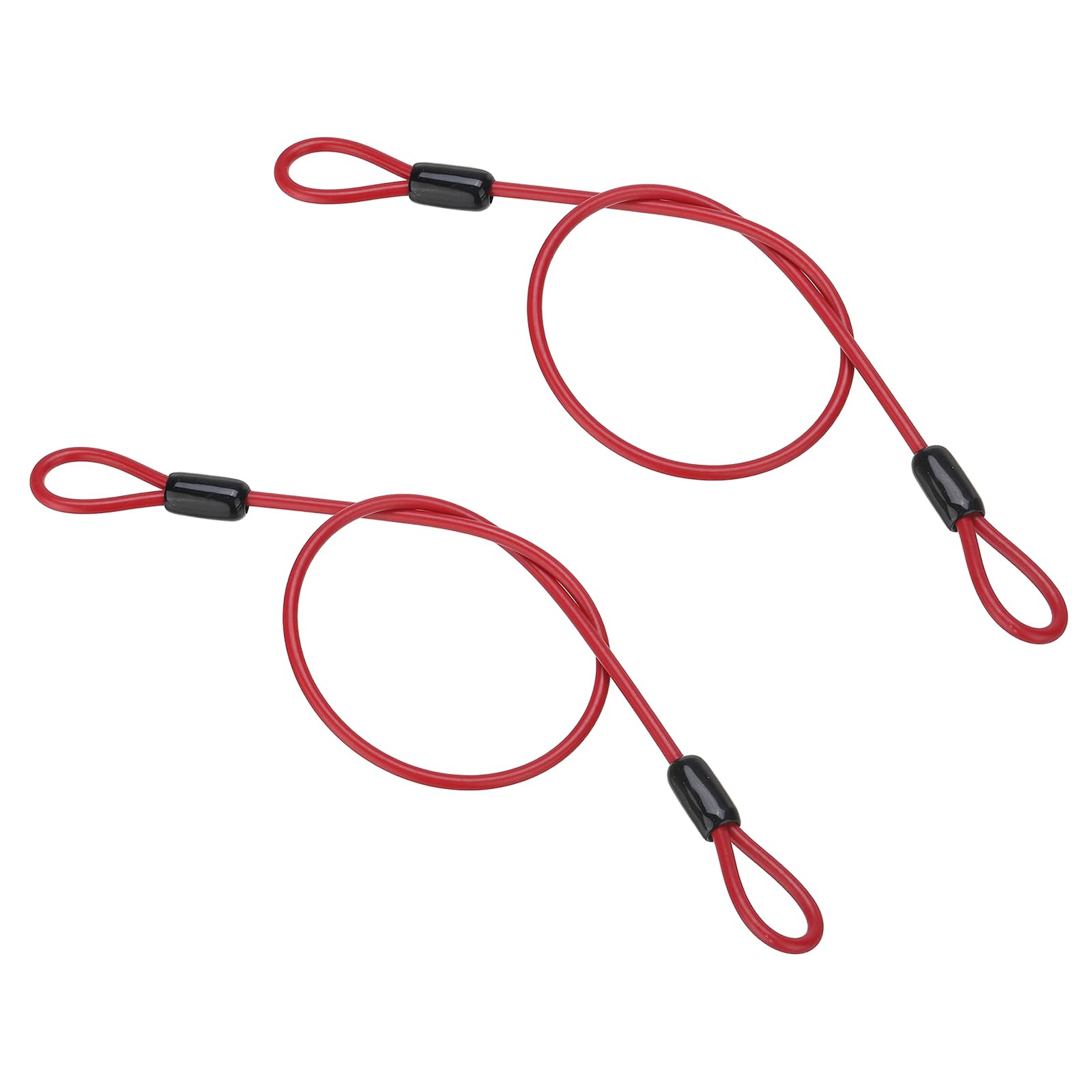 CYIKE 5 32 Dia Vinyl Coated Stainless Steel Cable with Loops 2 Pcs 2 ft 20 Flexible Wire Rope Security Chain Lanyard Lock for Outdoor Lighting #LCY0720R105