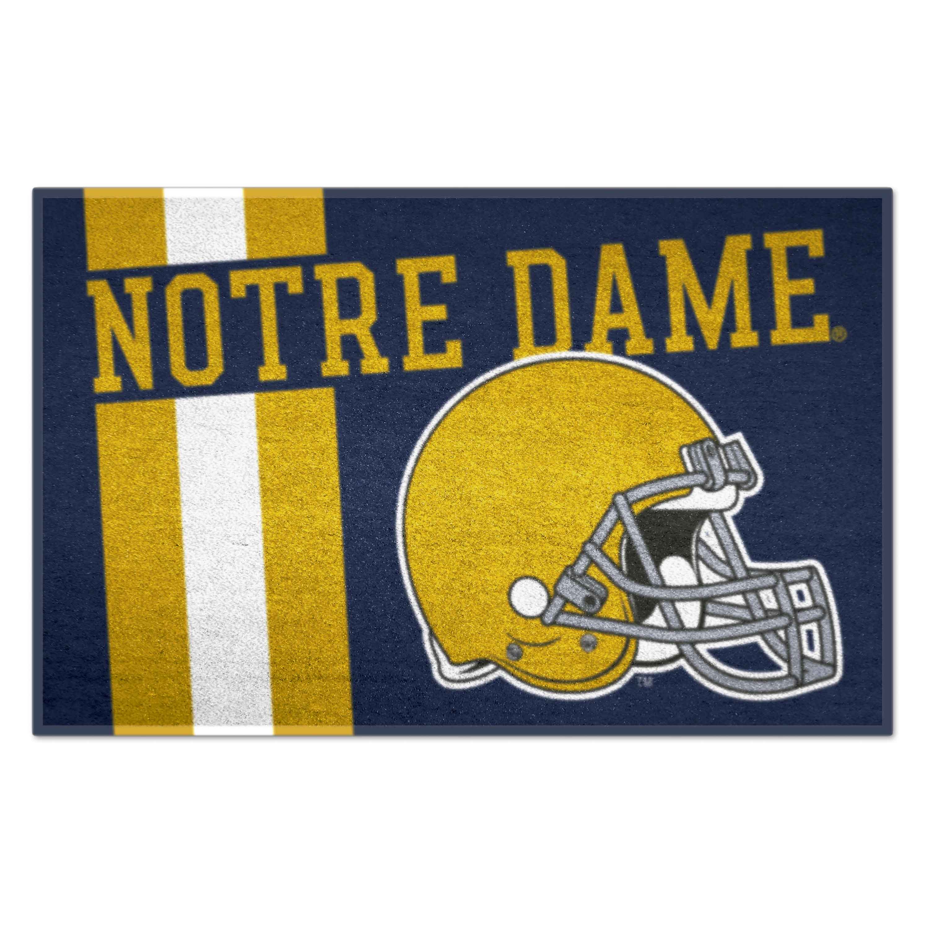FANMATS 18767 Notre Dame Fighting Irish 2-ft x 3-ft Navy Nylon Rectangular Indoor or outdoor Decorative Sports Door mat