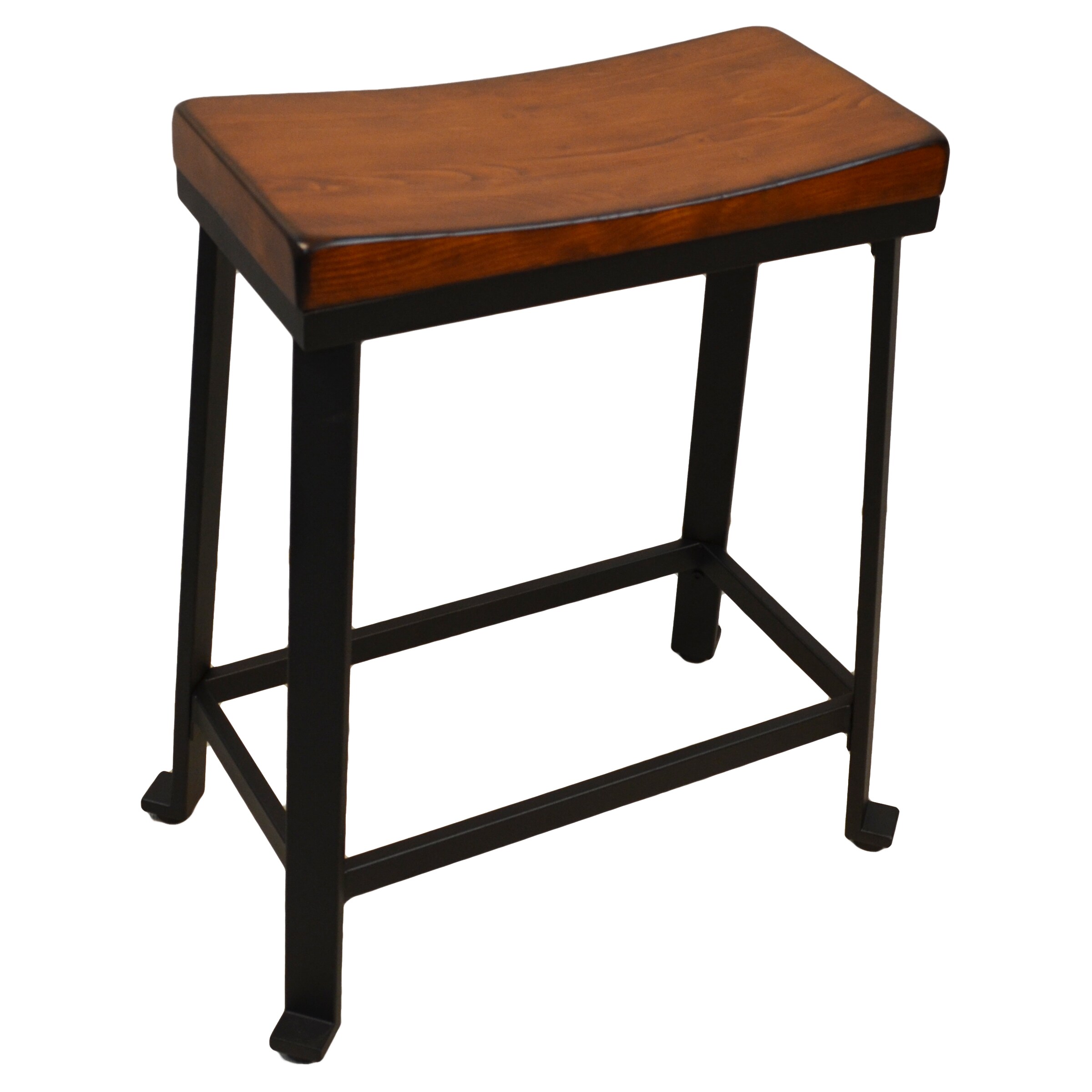Carolina Cottage 924CHETBK Thea Chestnut/black 24.0-in H Counter height Saddle seat Metal Bar Stool