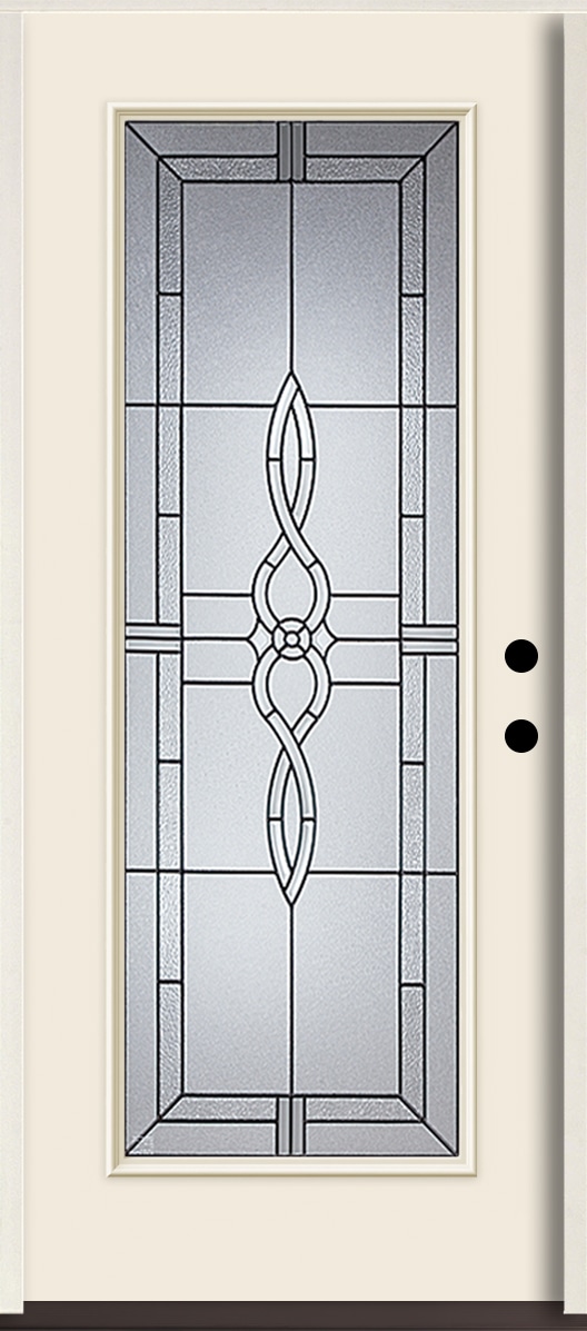 American Building Supply LO963520 Calista 36-in x 80-in x 4-5/8-in Fiberglass Full lite Left-hand inswing Bisque Paint Painted Prehung Front Door Insulating core