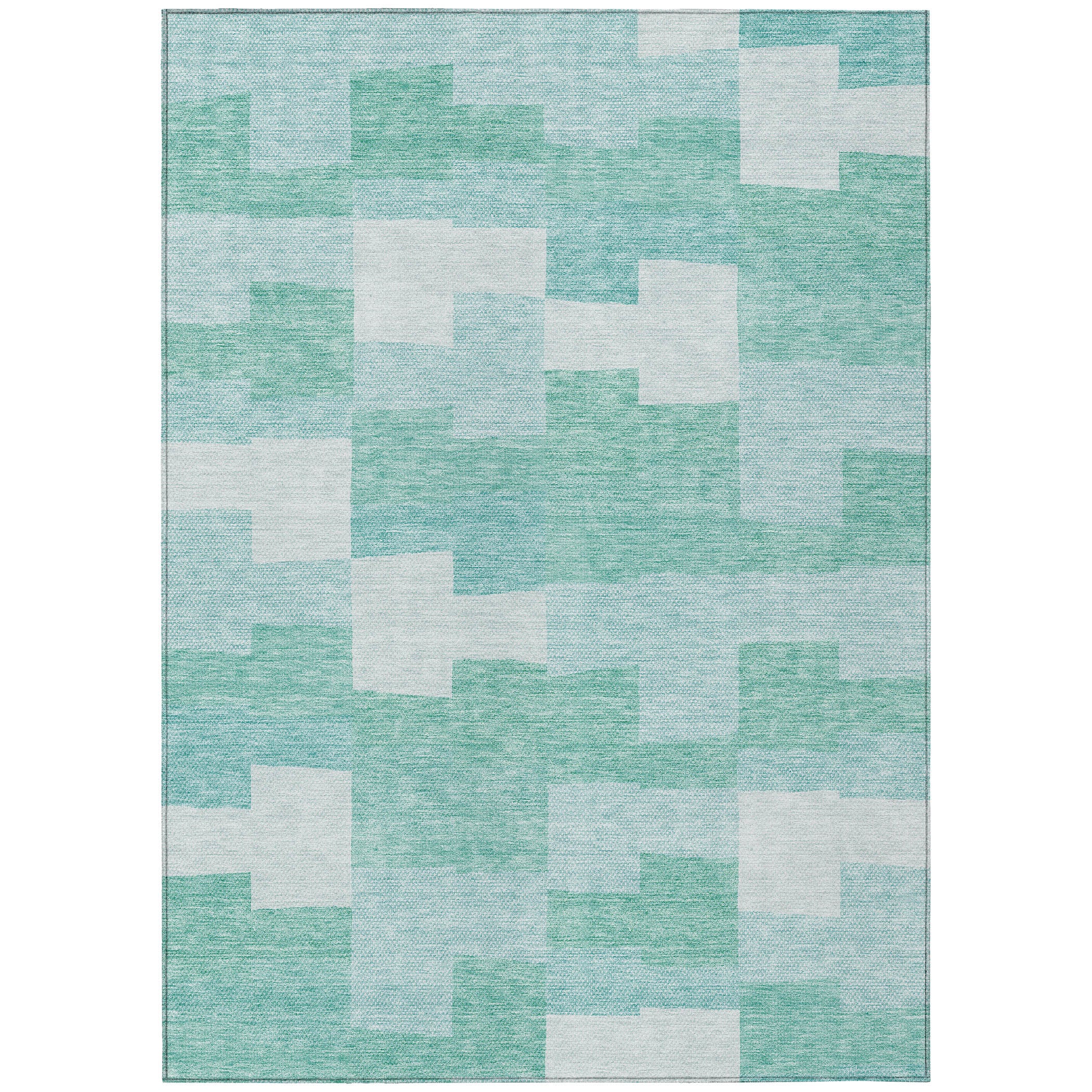 Addison Rugs ACN659TE3X5 Chantille ACN659TE 3 x 5 (ft) Polyester Teal Rectangular Indoor/Outdoor Geometric Machine washable Area rug