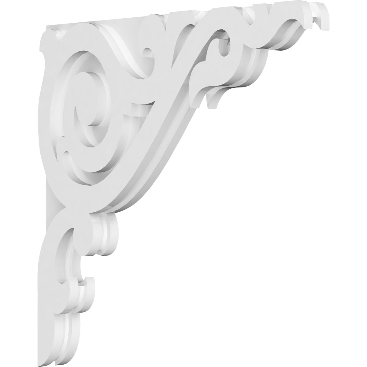 Ekena Millwork CORP01X18X18BA 1.875-in x 18-in x 18-in Baile Unfinished White PVC Paintable Corbel