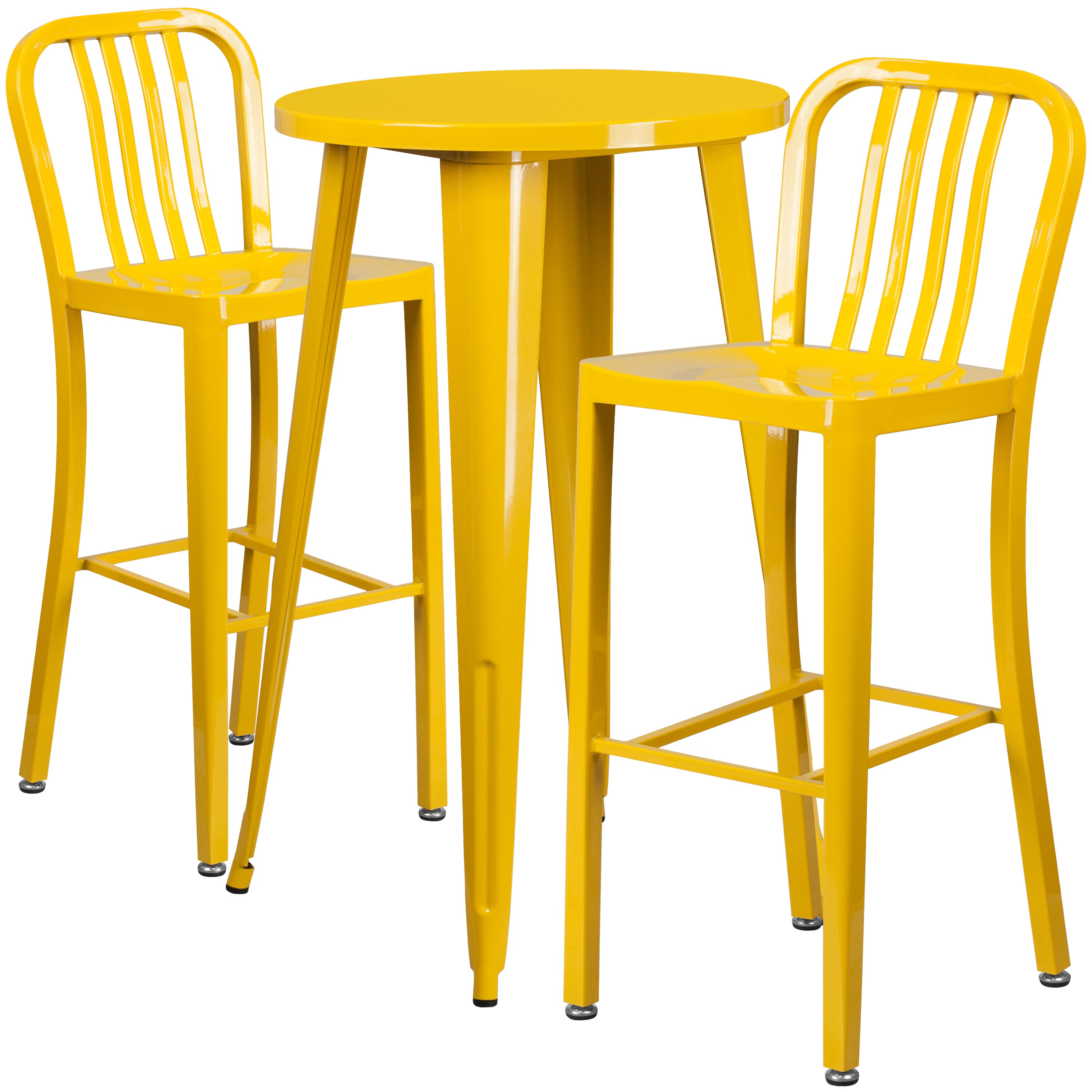 Flash Furniture 889142081432 Yellow Contemporary/Modern Dining Room Set with Round Table ( Seats 2 )