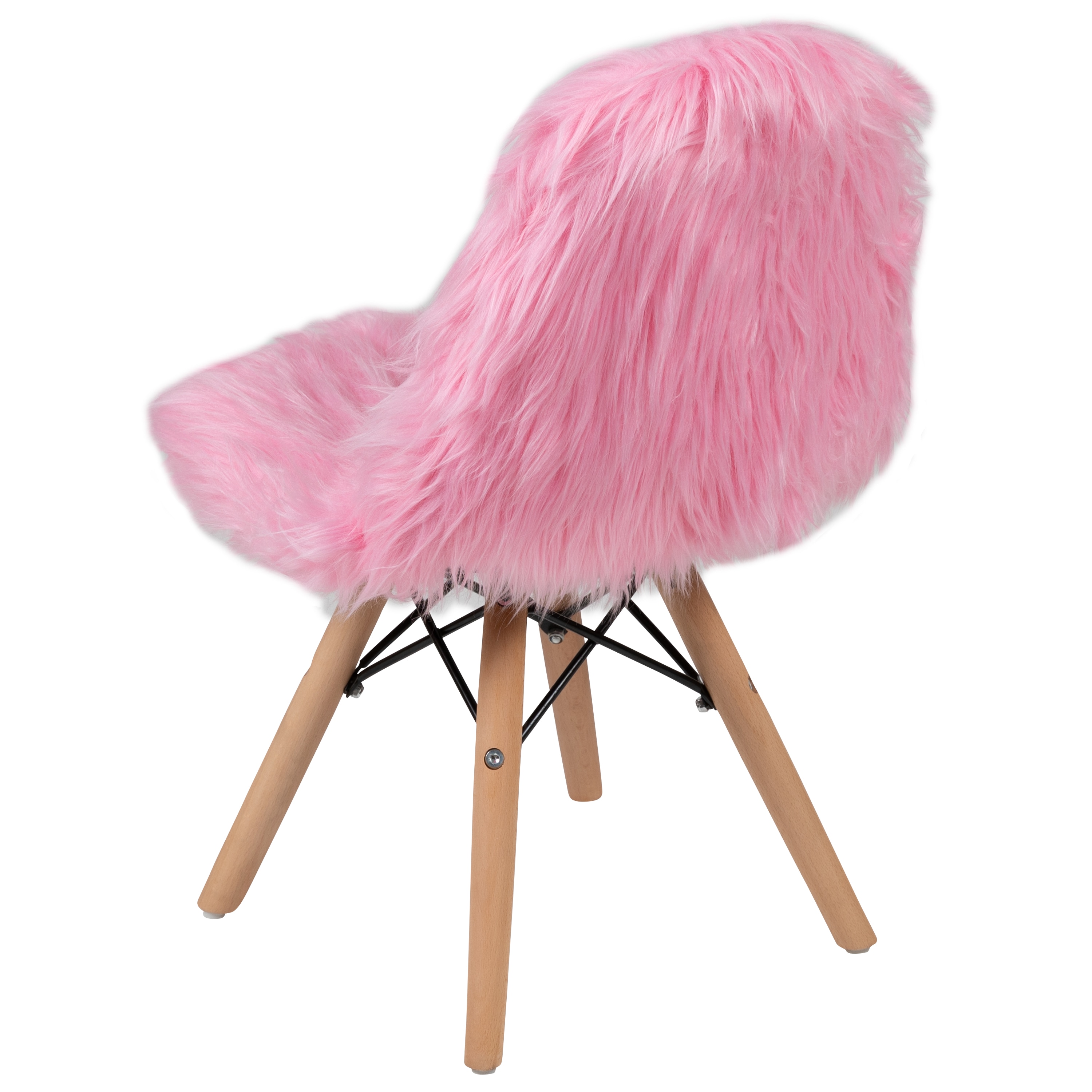 light pink fluffy chair