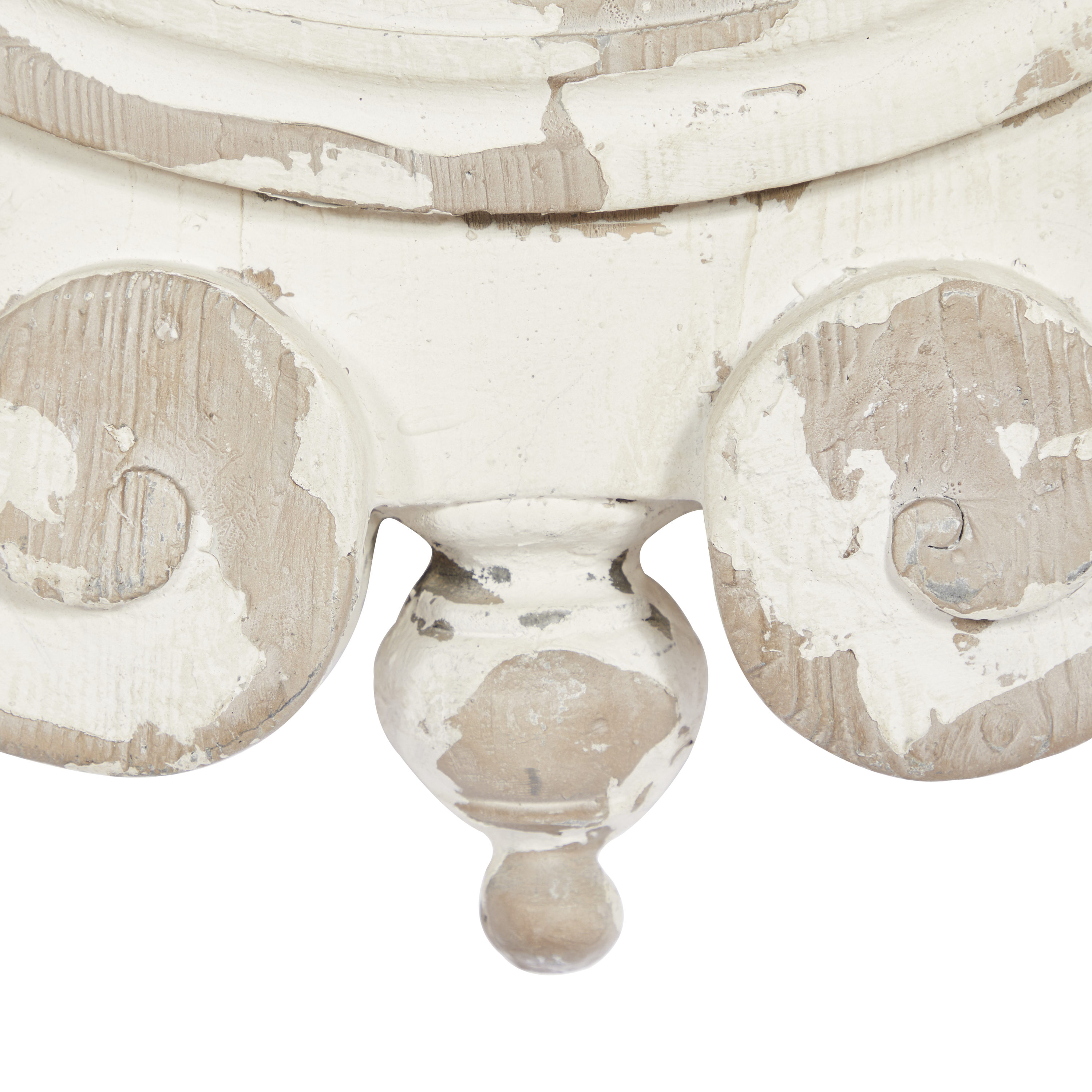 Vintage Brown and White Distressed Fiberglass Wall Clock
