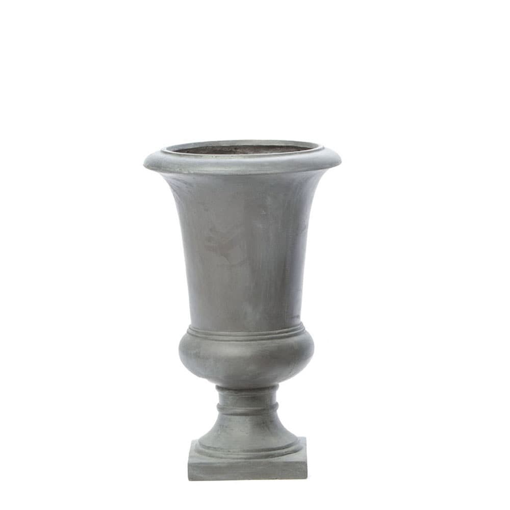 Alfresco Home Urn 15.75-Inches W Extra Large Gray Stone Contemporary/Modern Indoor/Outdoor Planter with Drainage Holes