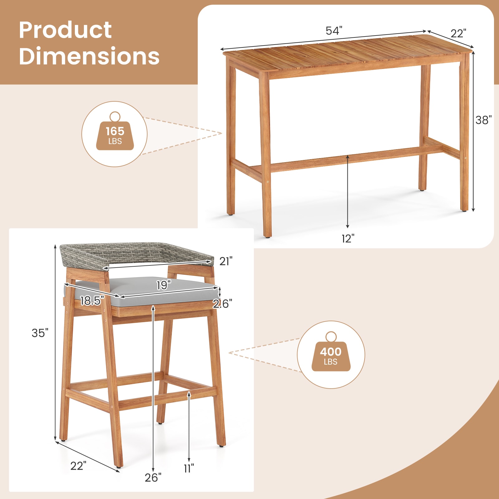 Forclover HYFE-73222GR4 Patio-Dining-Sets - View #3
