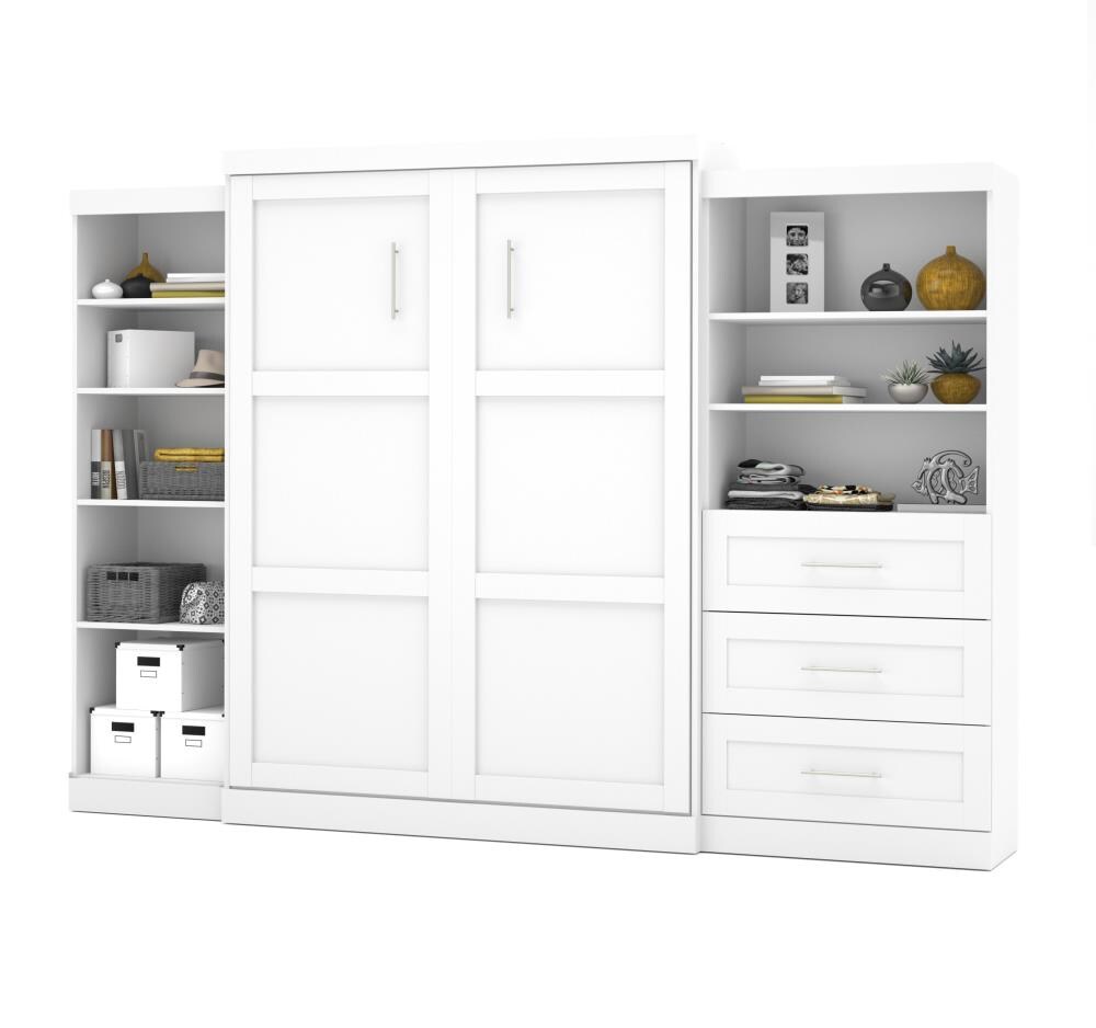 Bestar Pur White Queen Composite Murphy Bed in the Beds department at ...