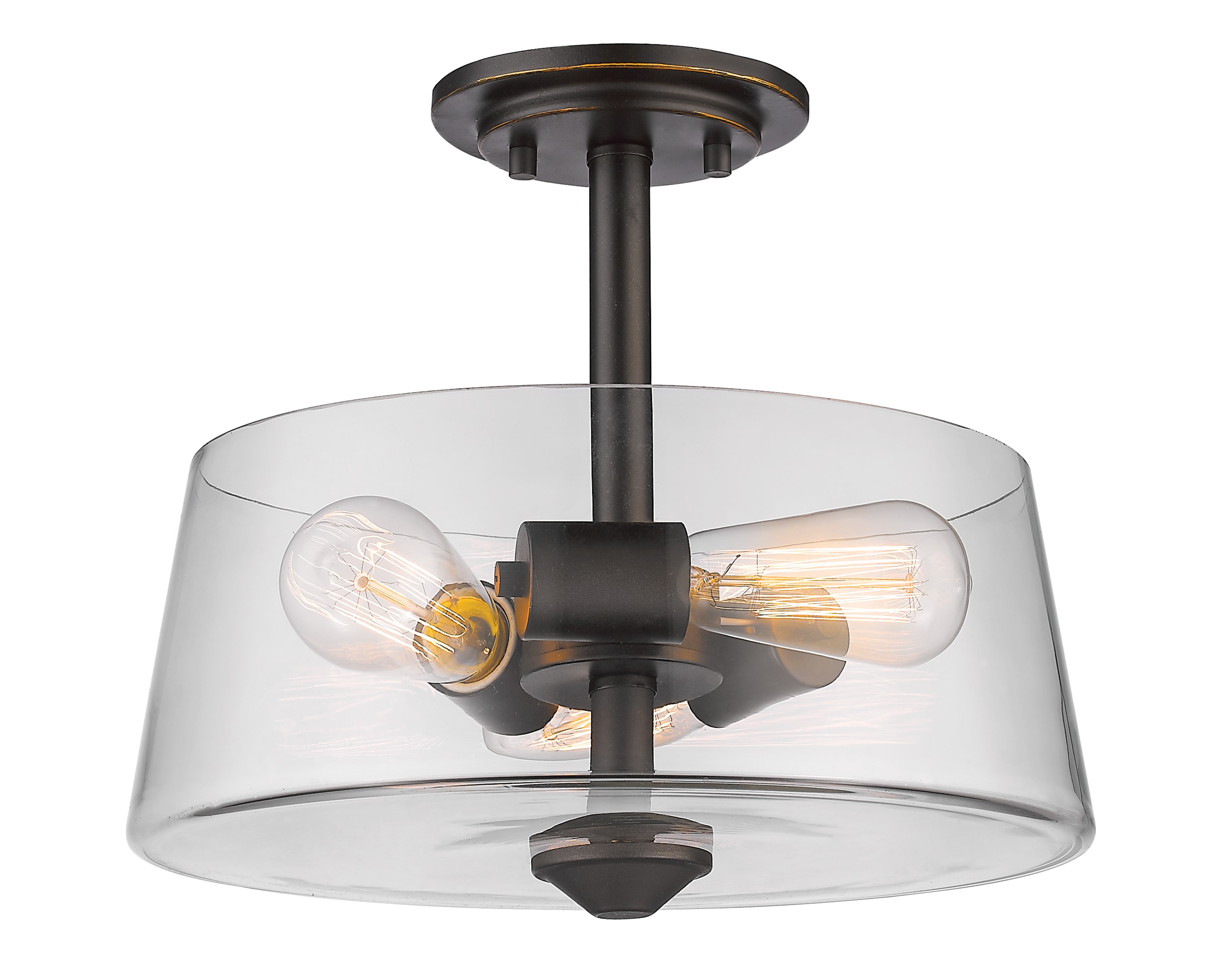 Z-Lite 428SF3-OB Annora 3 -Light 13.75-in Antique Bronze Semi Flush Mount Light