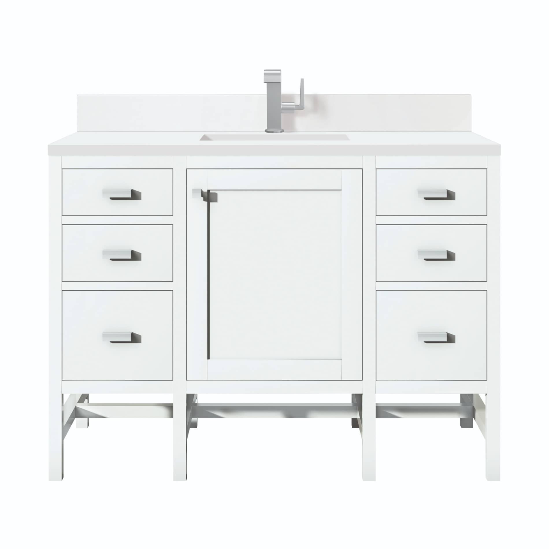 James Martin Vanities Addison 48-in Glossy White Bathroom Vanity with