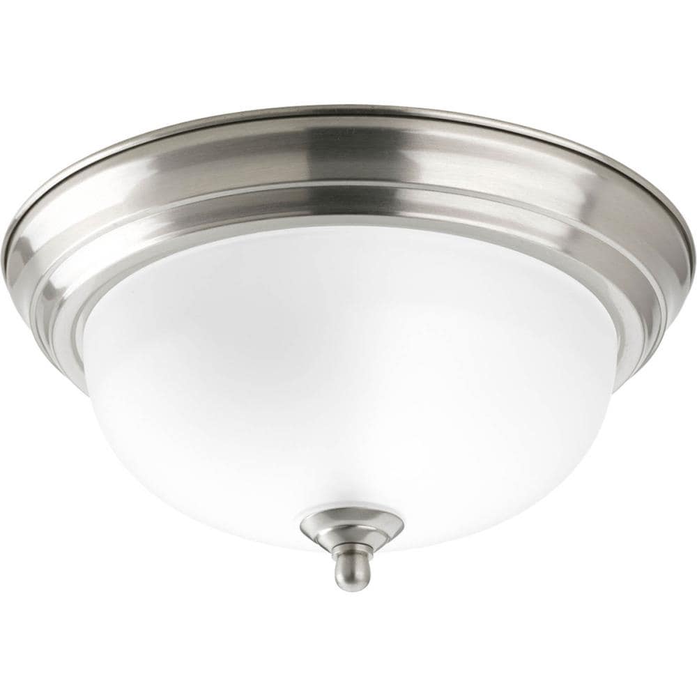 Brushed Nickel 16'' Glass Bowl Flush Mount Ceiling Light