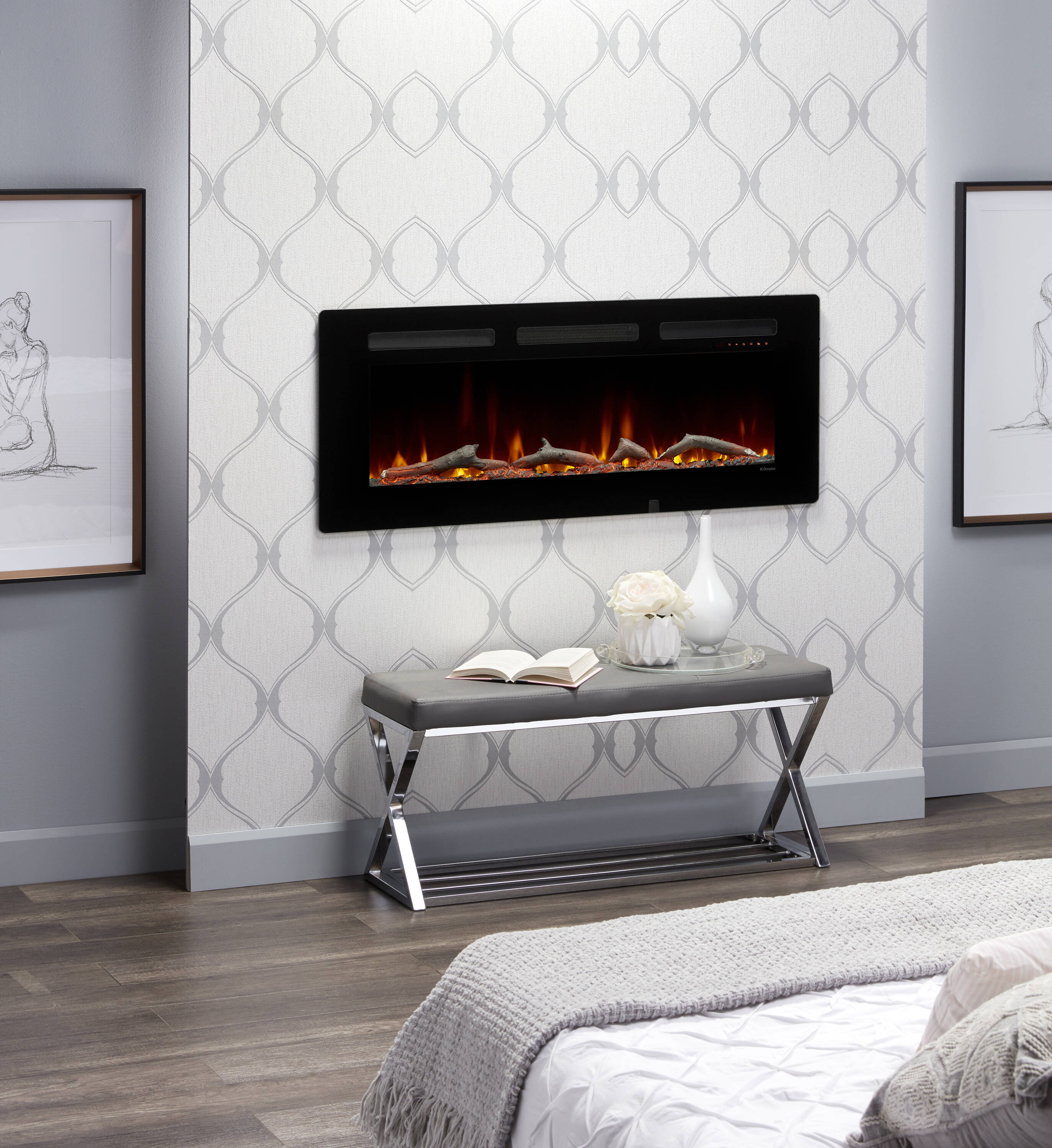 Dimplex 48-in W Black Fan-forced Electric Fireplace In The Electric ...