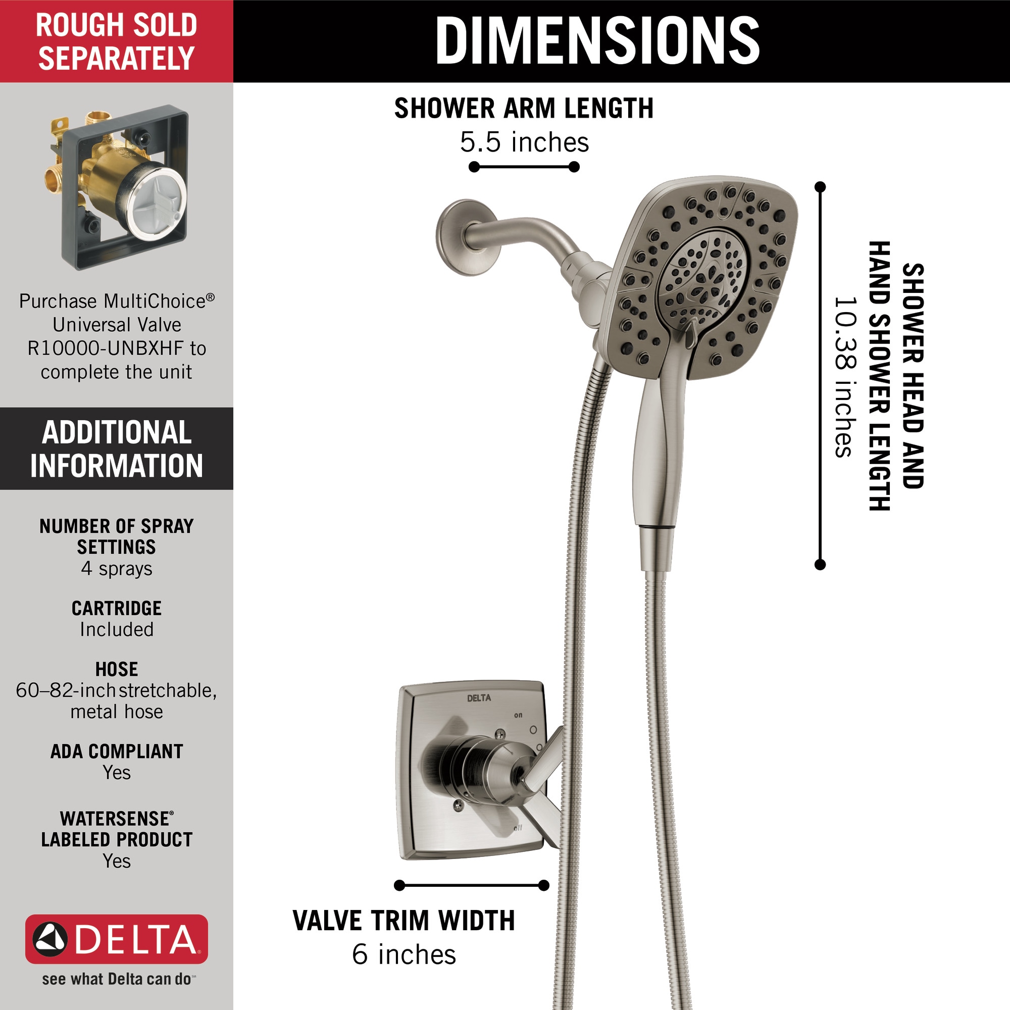 Delta T17264-SS-I Tub-Shower-Faucets - View #14
