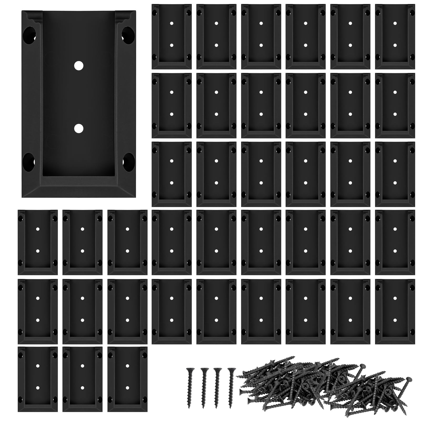 CYIKE  40 pcs Deck Railing Bracket Connectors for 2x4 Wood Post with 240 Wood Screws Durable Nylon Material for Stair and Deck Rail Support