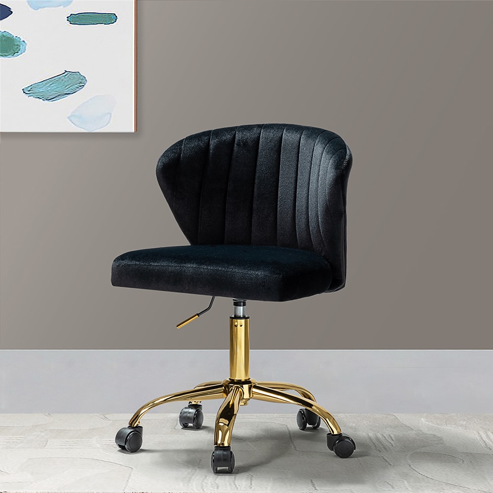 ErgoSwivel Black Fabric and Metal Adjustable Task Chair