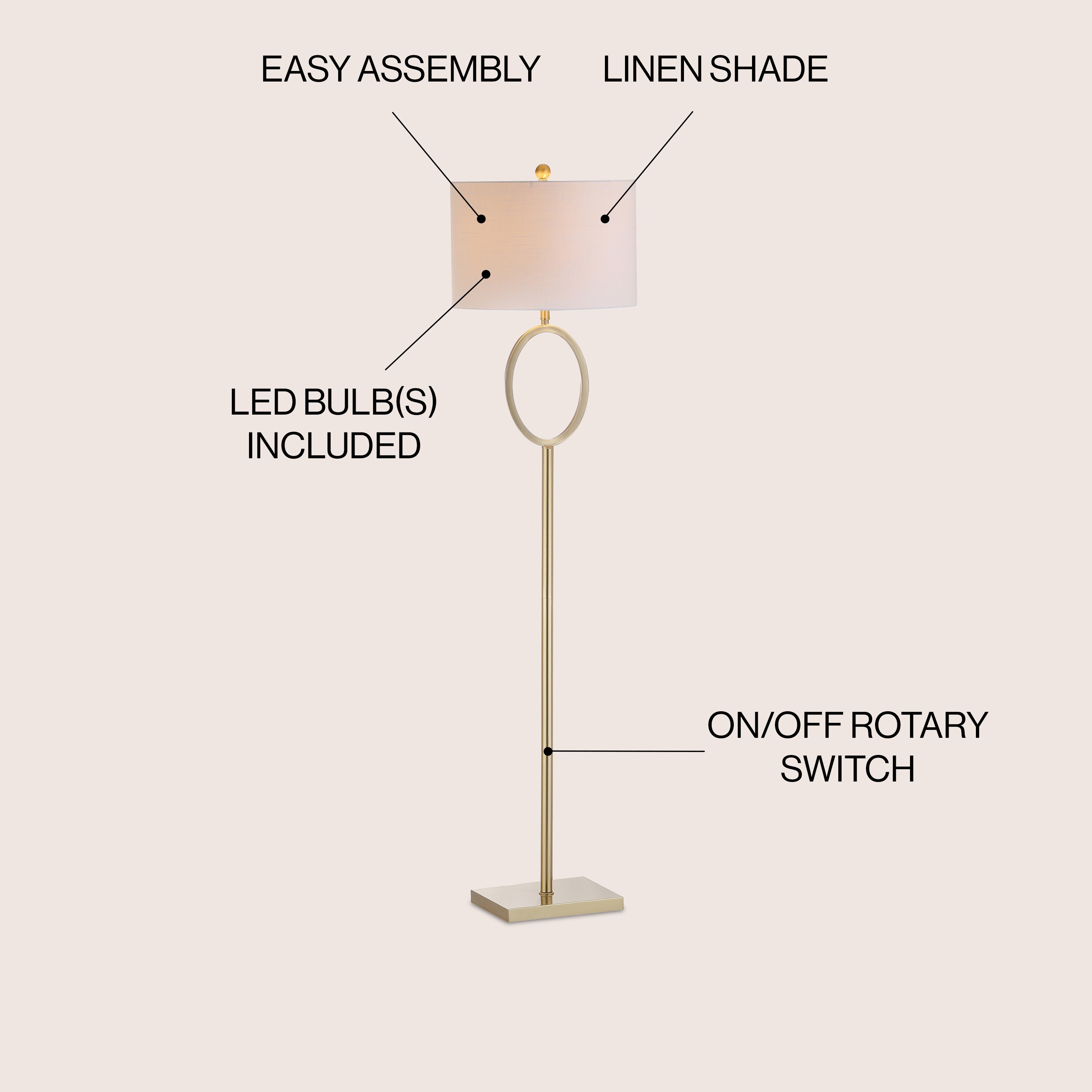 JONATHAN  Y JYL1089A floorlamps - View #3