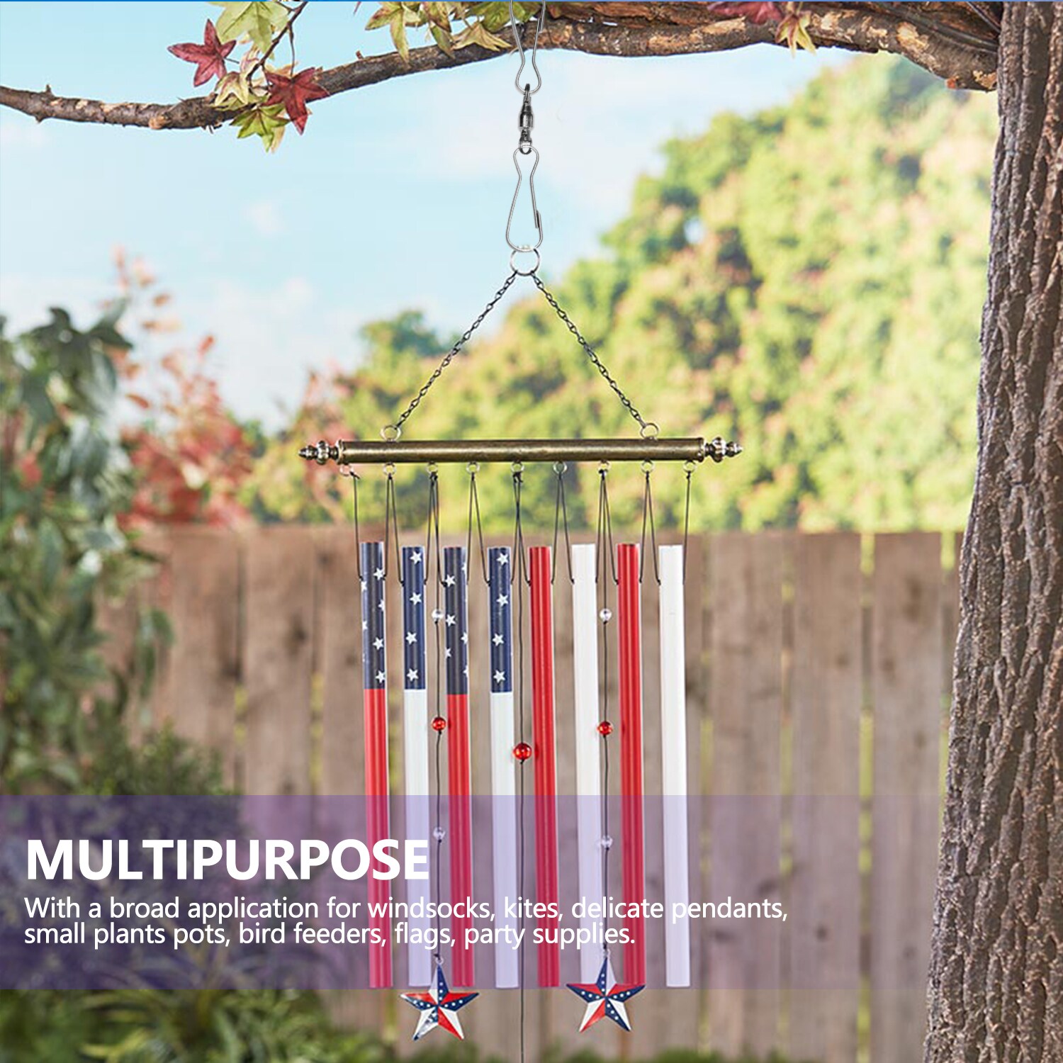 Muluo 20 Pcs Swivel Clip Hanging Hooks, 360 Wind Spinner Hooks for Hanging  Wind Spinners Wind Chimes Crystal Twisters Garden Bells Party Supply