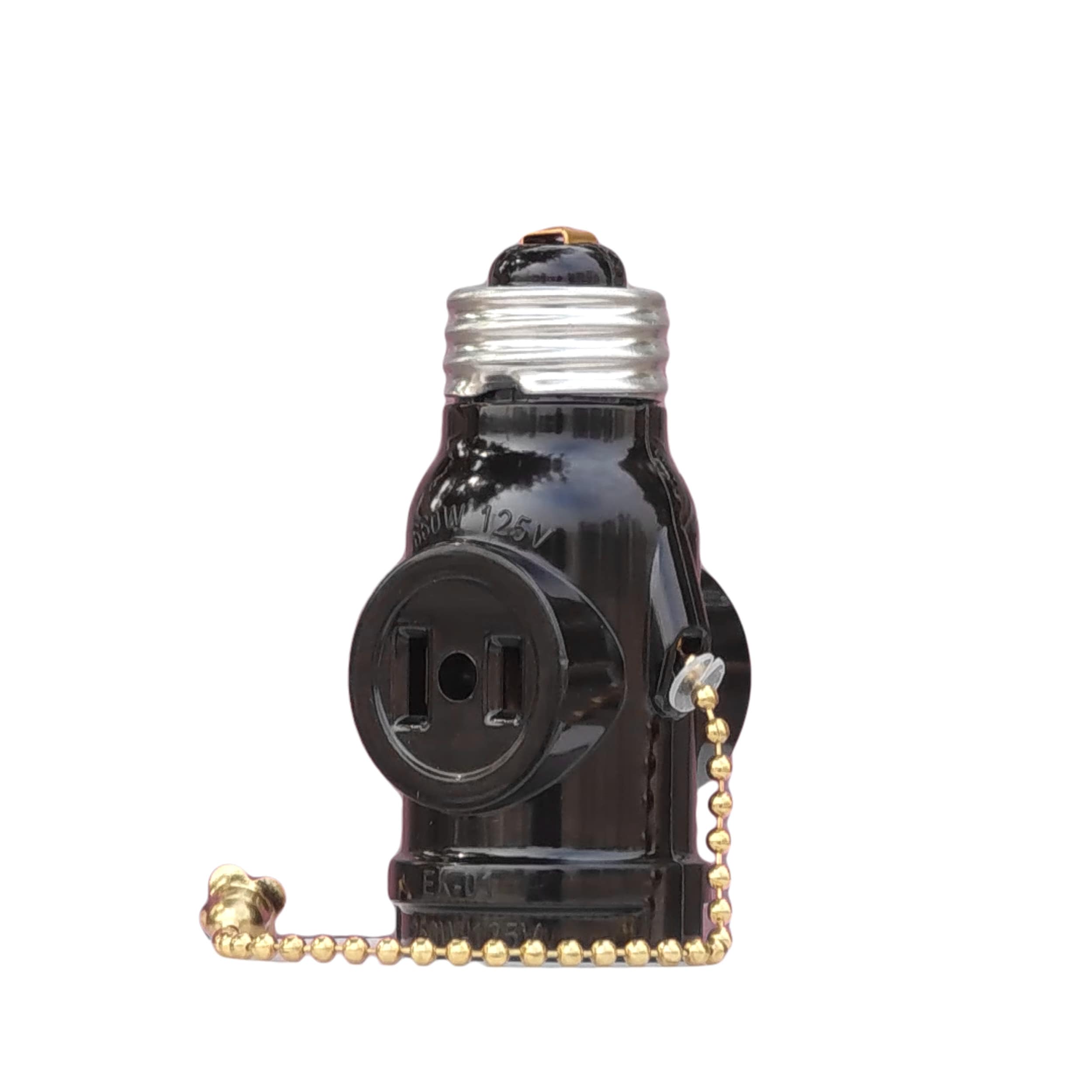 Project Source 660 -Watt Black Medium Light Socket Adapter with Pull Chain