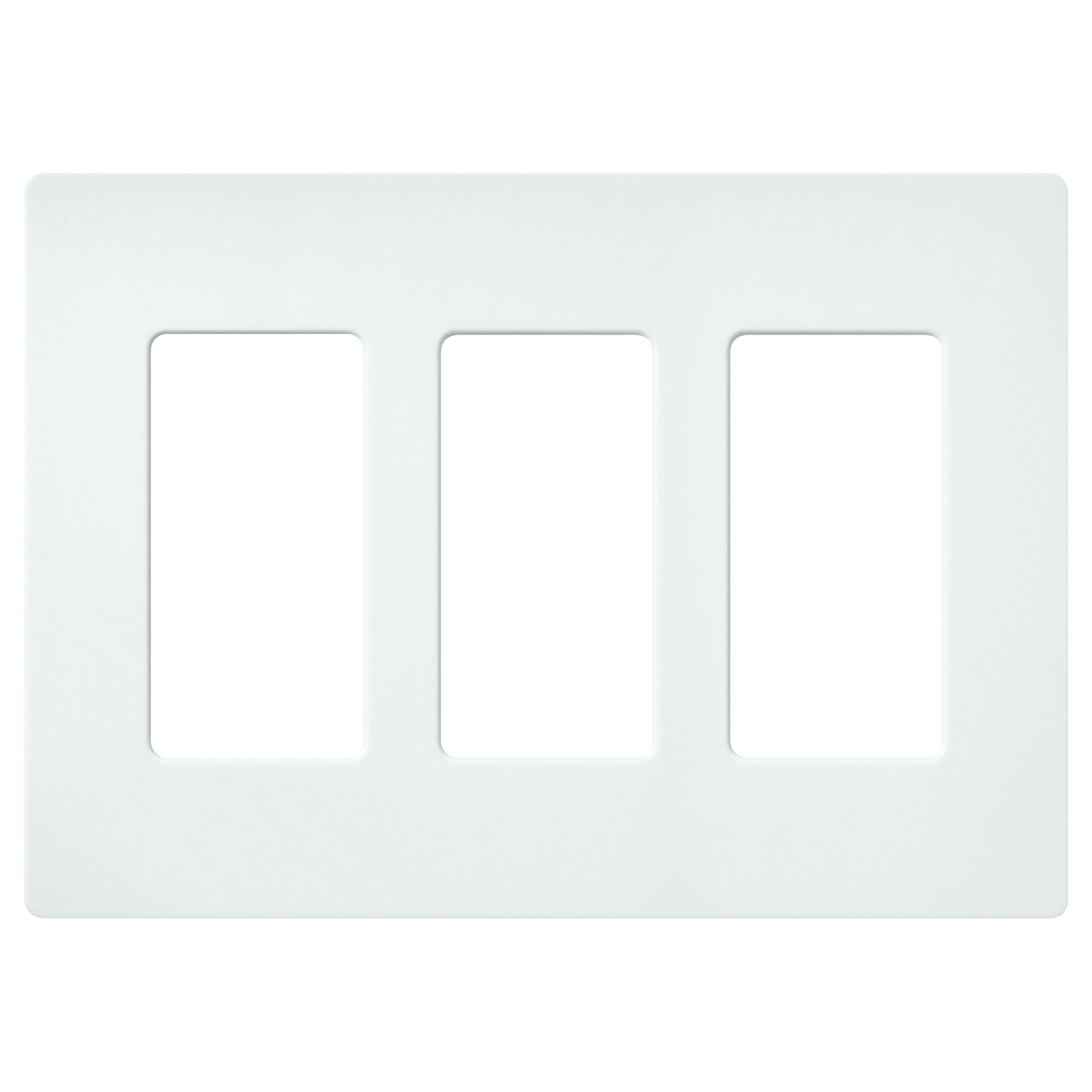 Lutron SC-3-GL Claro 3 -Gang Standard Size Glacier White Plastic Indoor Screwless Decorator Wall Plate
