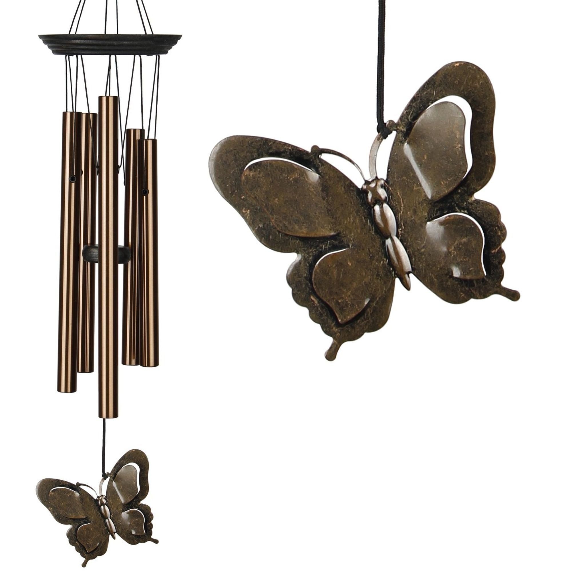 Woodstock Chimes  Butterfly Garden Collection Wind Chime 21 Inch Bronze Aluminum