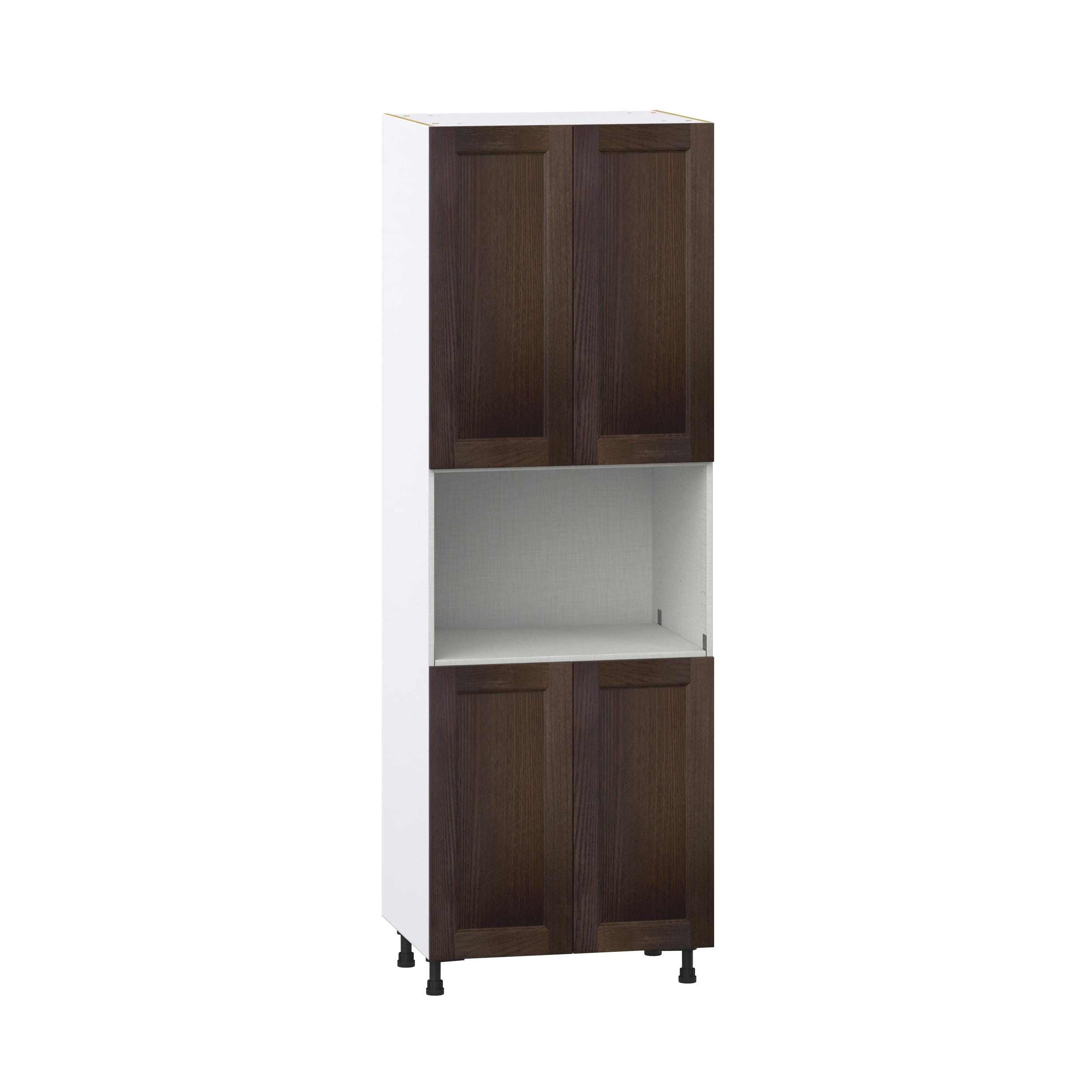 Hugo&Borg Montclaire 30-in W x 89.5-in H x 24-in D Wood 2-Drawers Microwave Pantry Fully Assembled Cabinet (Recessed Panel Shaker Style)