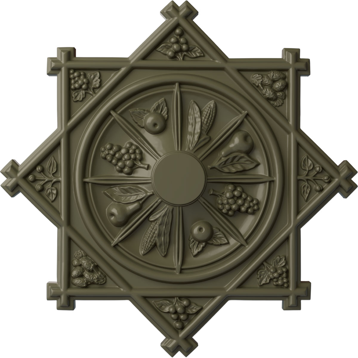 Ekena Millwork CM38ANPTF Antilles 38.25-in W x 38.25-in L Painted Turtle Polyurethane Whole Ceiling Medallion