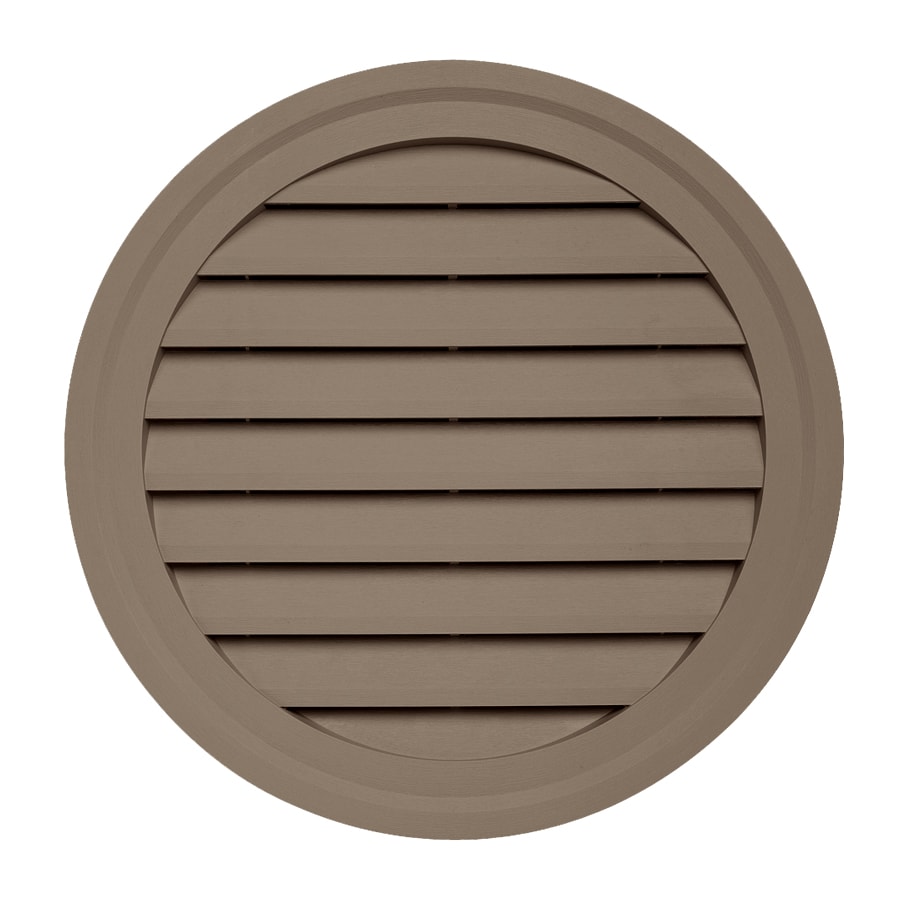  139525 10.5-in x 15-in Teak Round Vinyl Gable Louver Vent