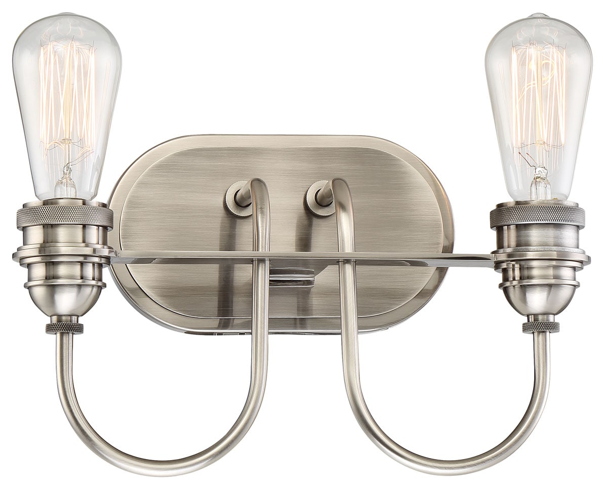 Minka Lavery 3452-84B Uptown Edison 12.5-in 2 -Light Matte Pewter Transitional Vanity light bar
