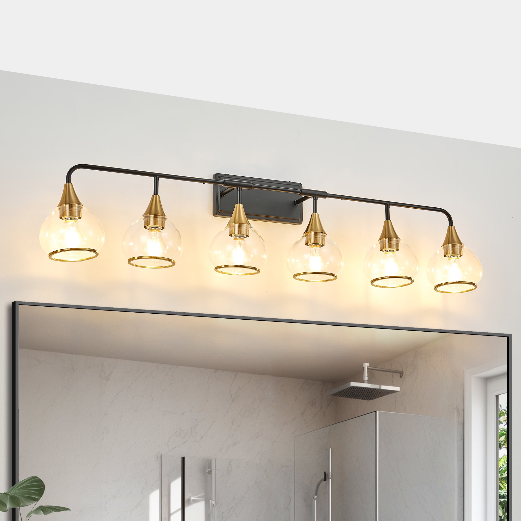 WELLFOR DLG-266140 48.1-in 6 -Light Gold Modern/contemporary Vanity light