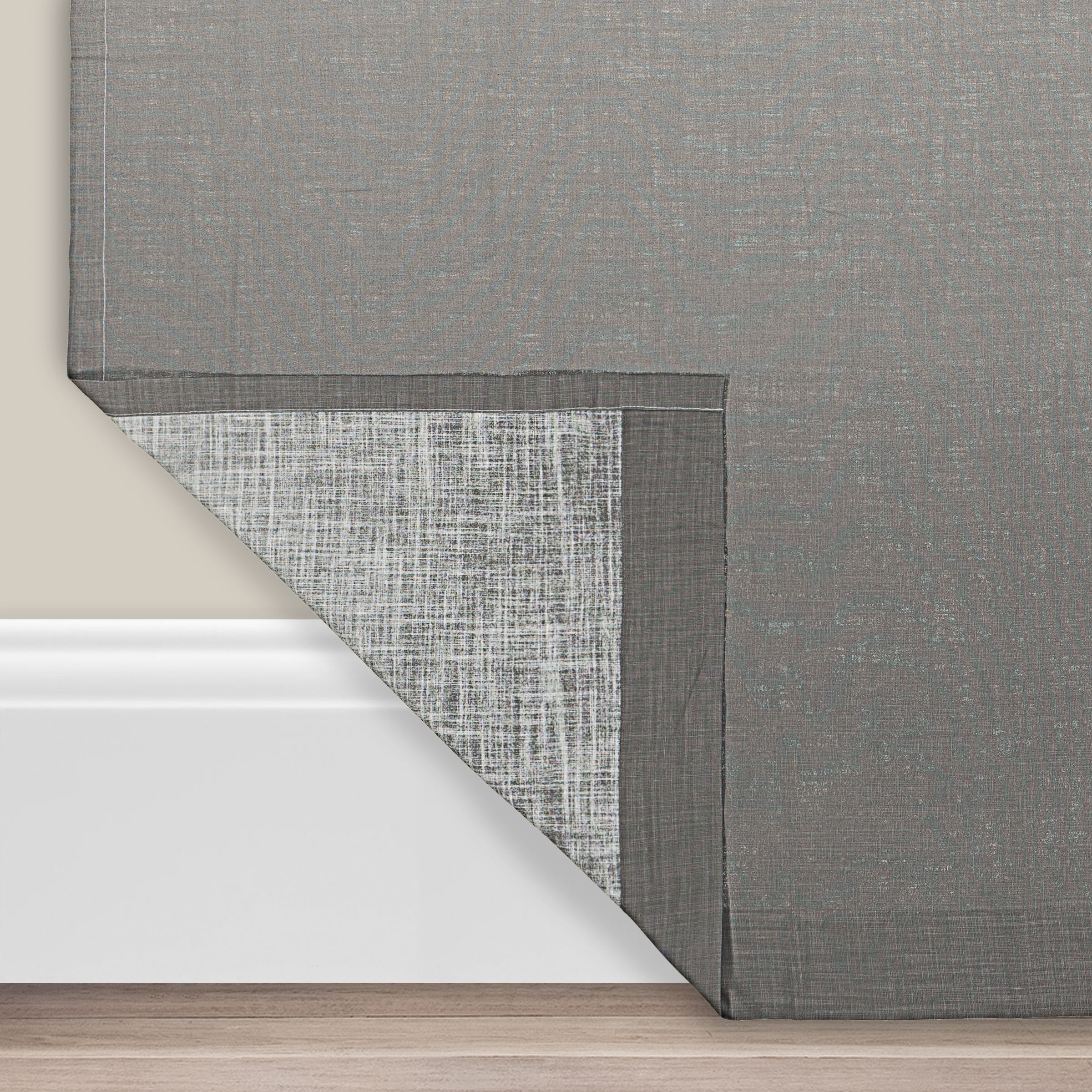 Vue 63-in Grey Cotton Light Filtering Rod Pocket Single Curtain Panel ...