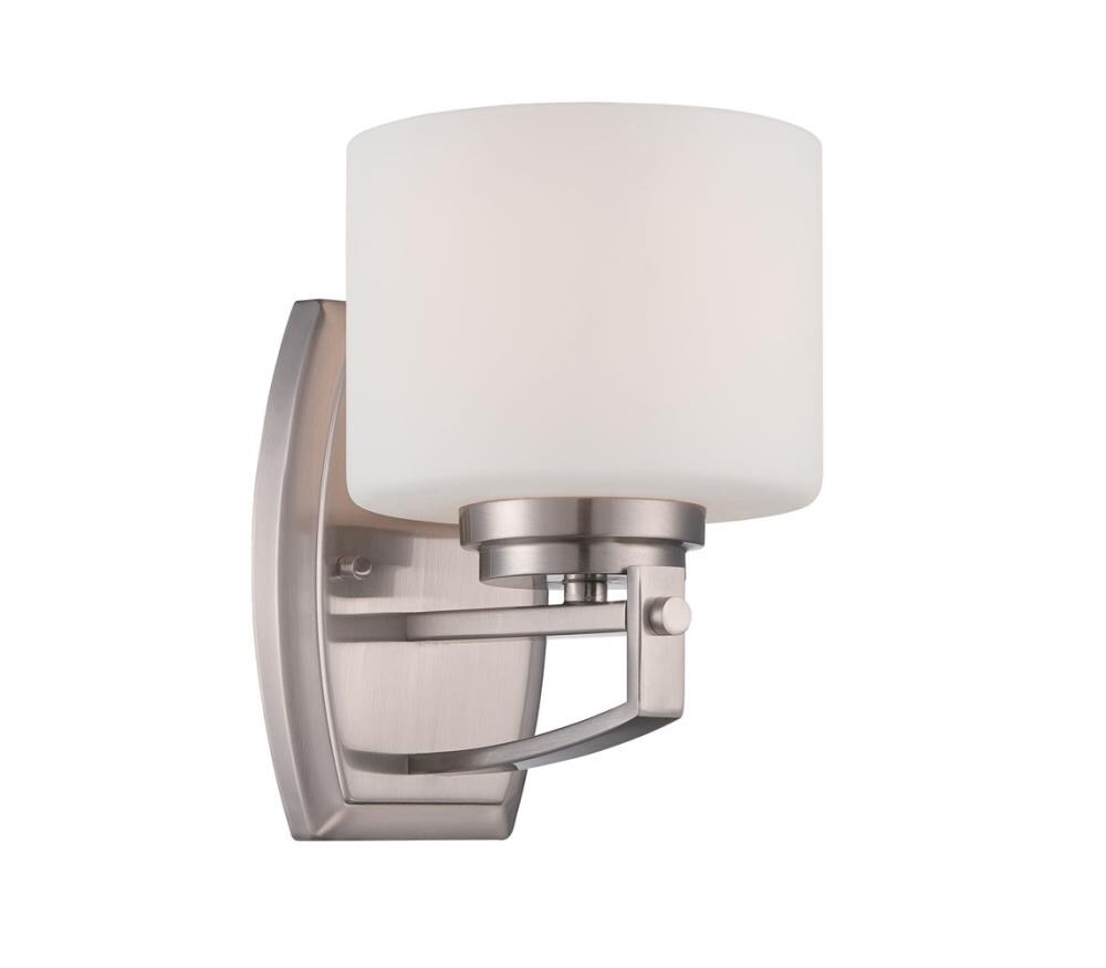 Designers Fountain 86201-SP Axel 5-in W 1-Light Satin Platinum Transitional Wall Sconce