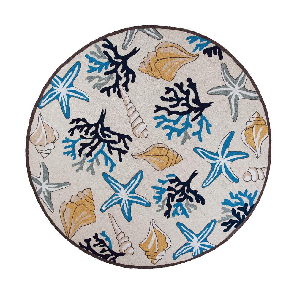 KAS Rugs SOE203727X45 -Sone ta 2 X 3 (ft) Ivory/Blue Indoor Floral/Botanical Coastal Throw Rug
