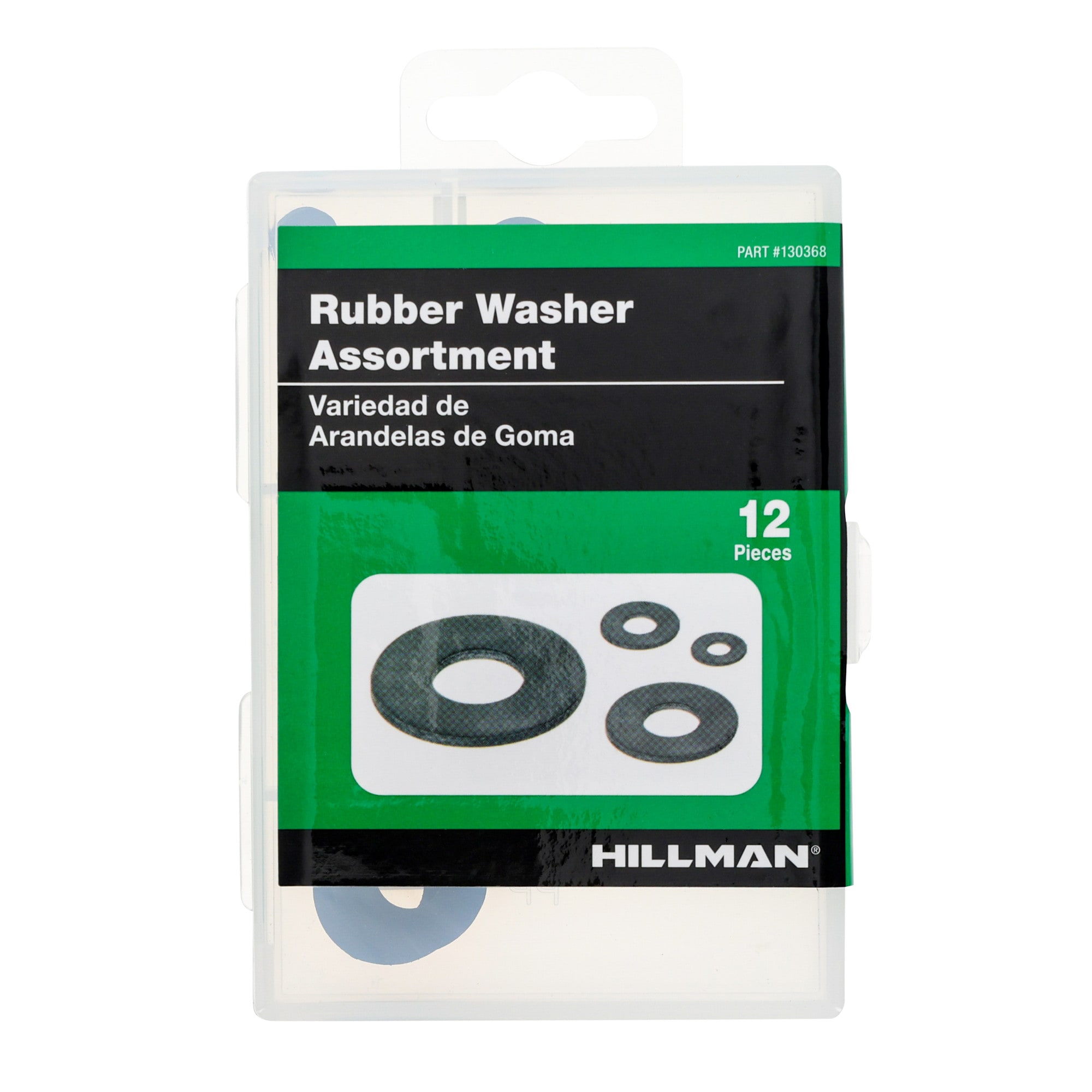 Hillman 5.9 Inch Black Washers Rubber Washer Assortment Kit 12 -Pack