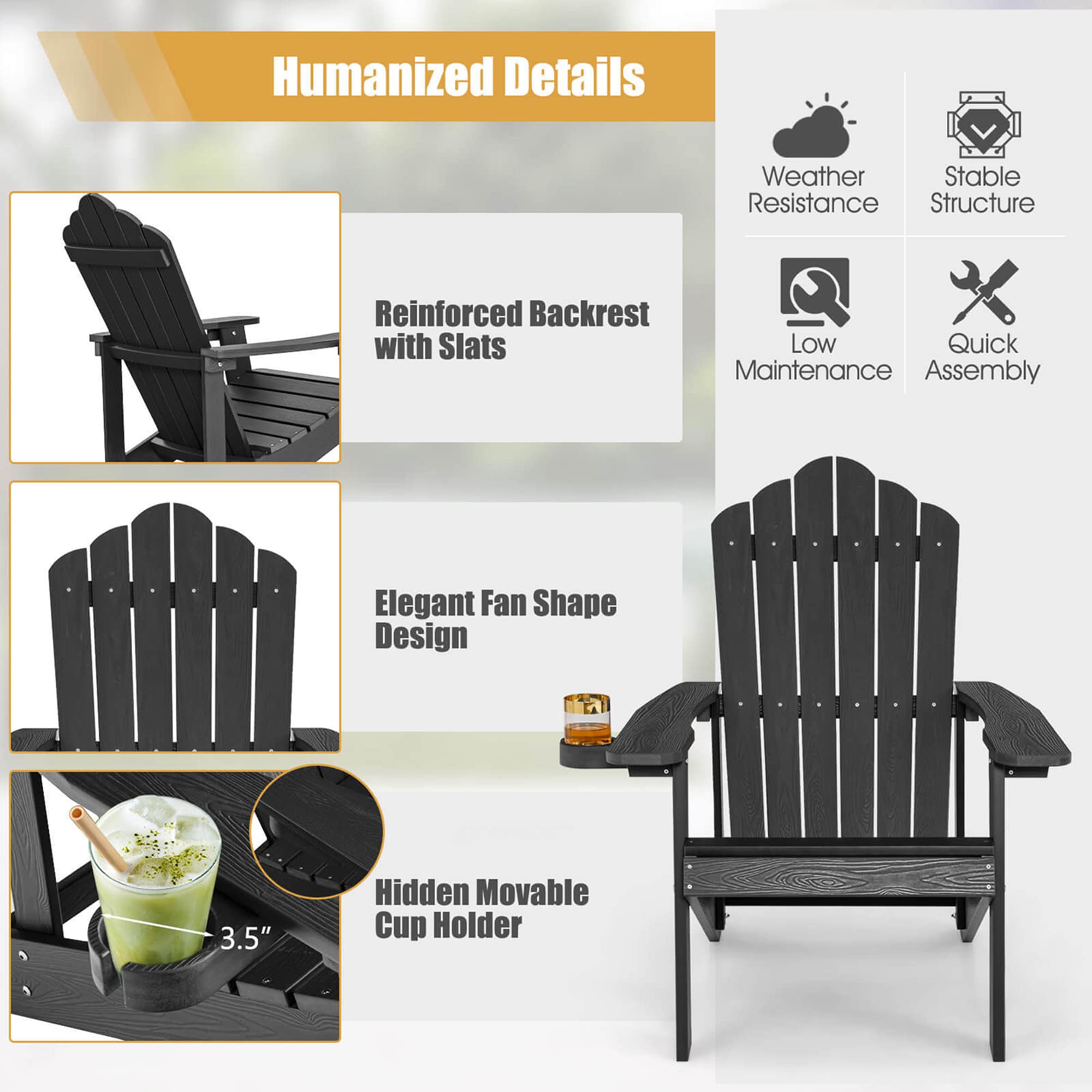 Costway HCST01550 Patio-Chairs - View #4