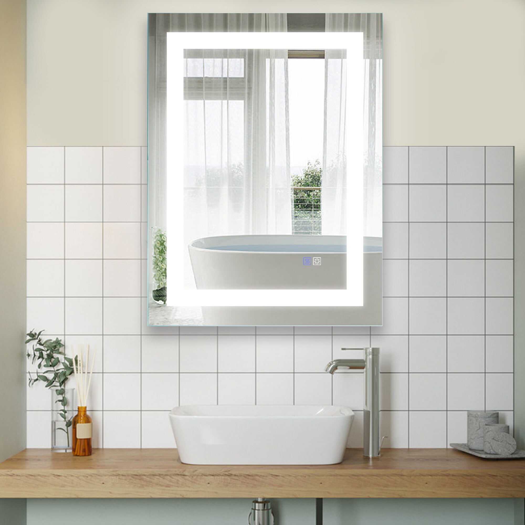 casainc frameless led bathroom mirror