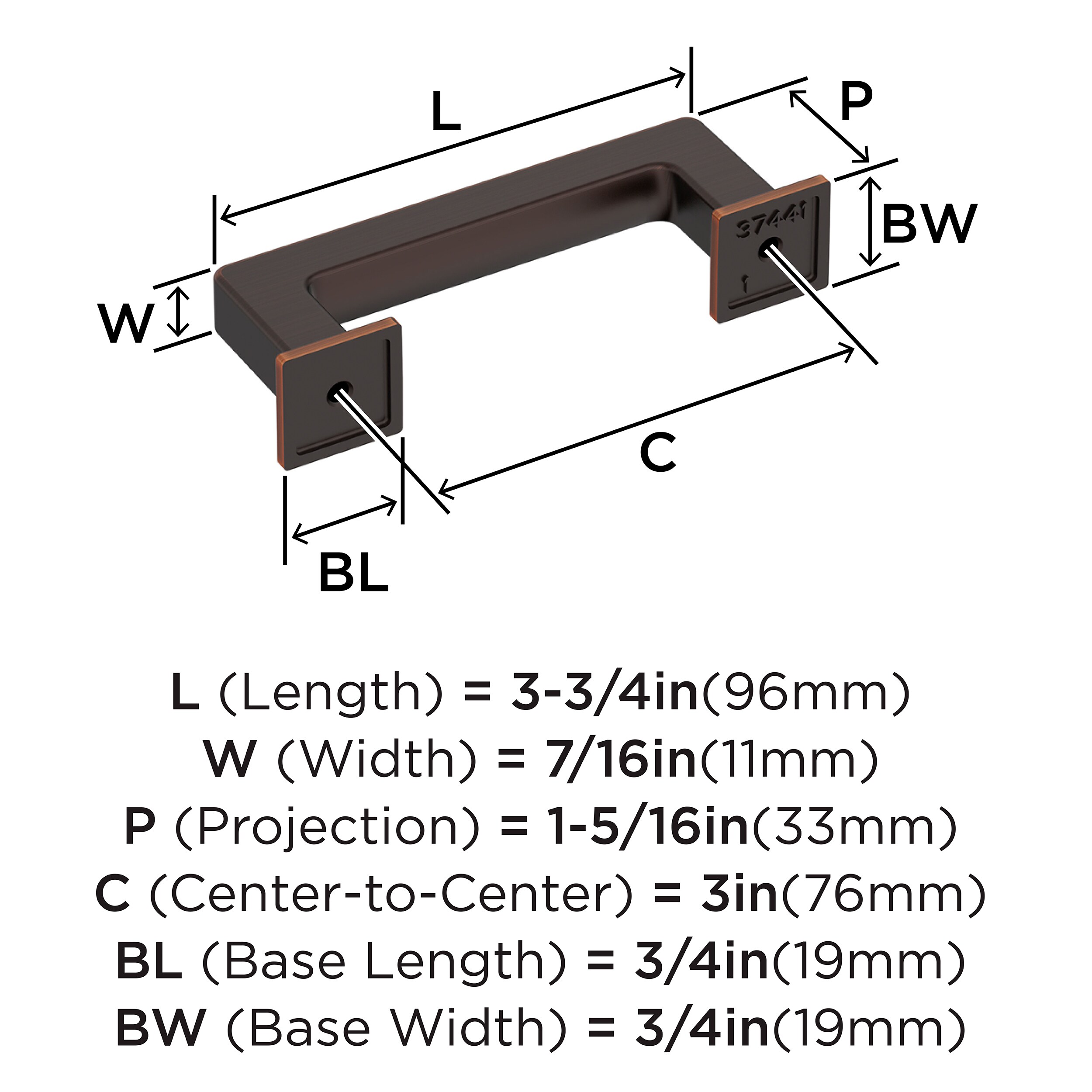 Amerock BP37441ORB Cabinet-Pulls - View #4