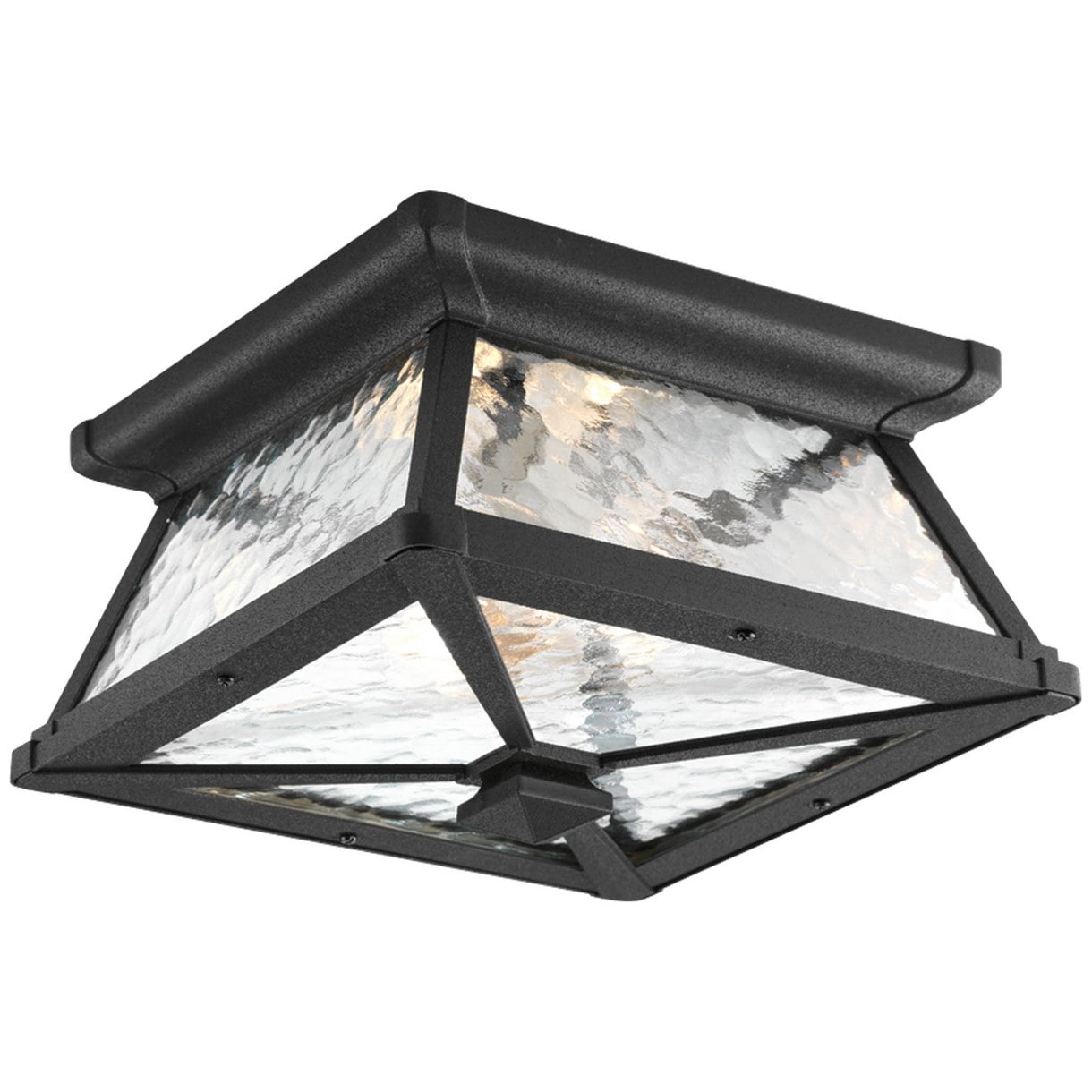 Mac Black Aluminum and Glass Outdoor Ceiling Light