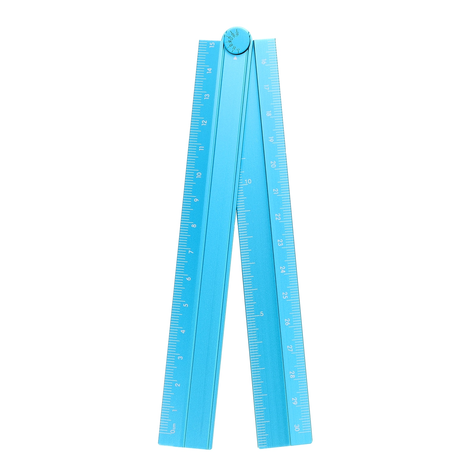 Unique Bargains Folding Straight Ruler 30cm Metric Aluminum Alloy Protractor Foldable Angle Ruler Geometric Measuring Tool with Angle Line for Architects Artists Office Peacock Blue #S26041500UX4915