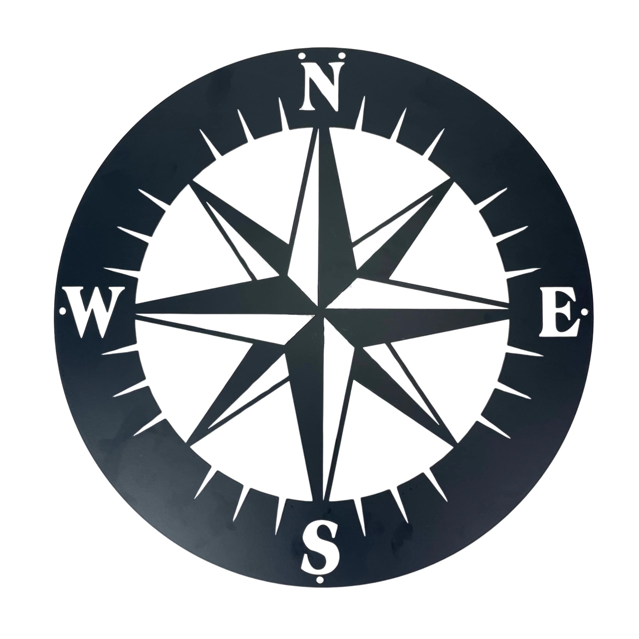 Chesapeake Bay JDY-73384 Elegant Metal Compass Rose Wall Art – 15.5 Inch Diameter – Intricate Laser-Cut Design – Perfect for Nautical Decor- Home or Office Accent