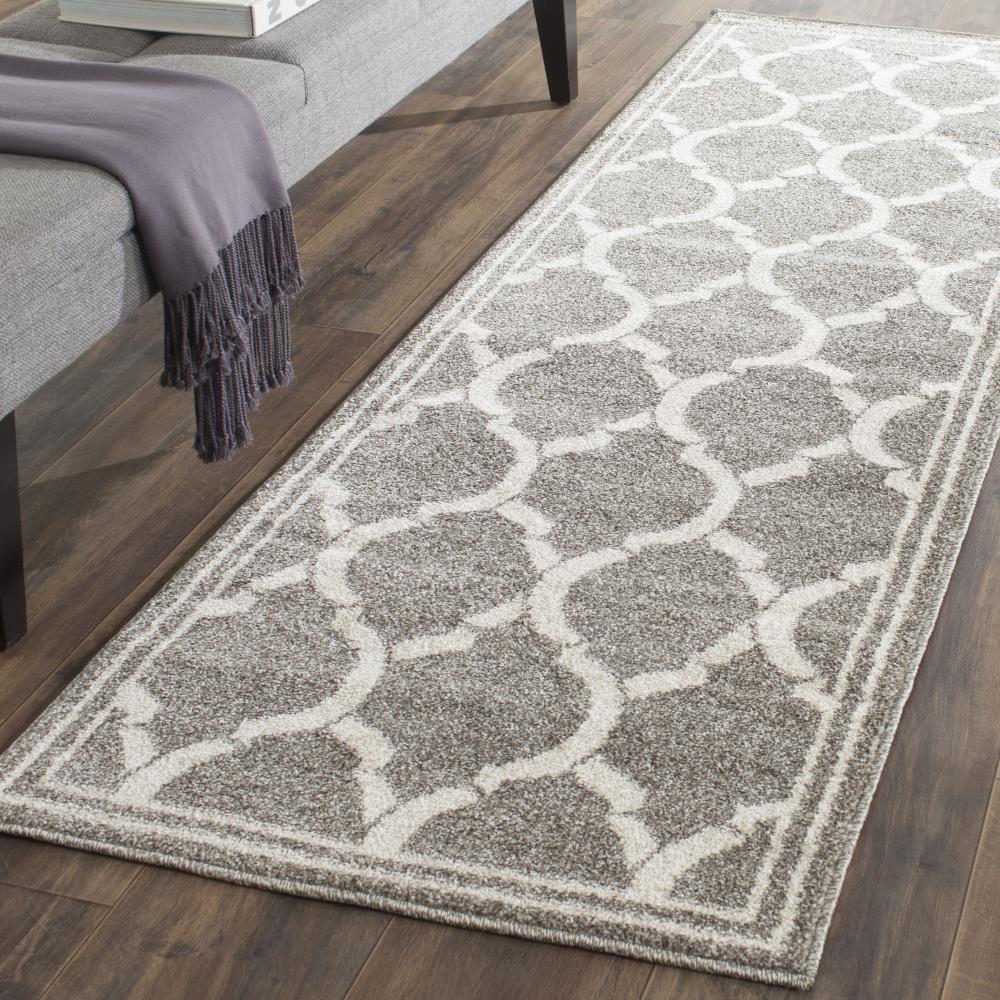 Amherst Dark Grey and Beige 2'-3" x 9' Synthetic Rug