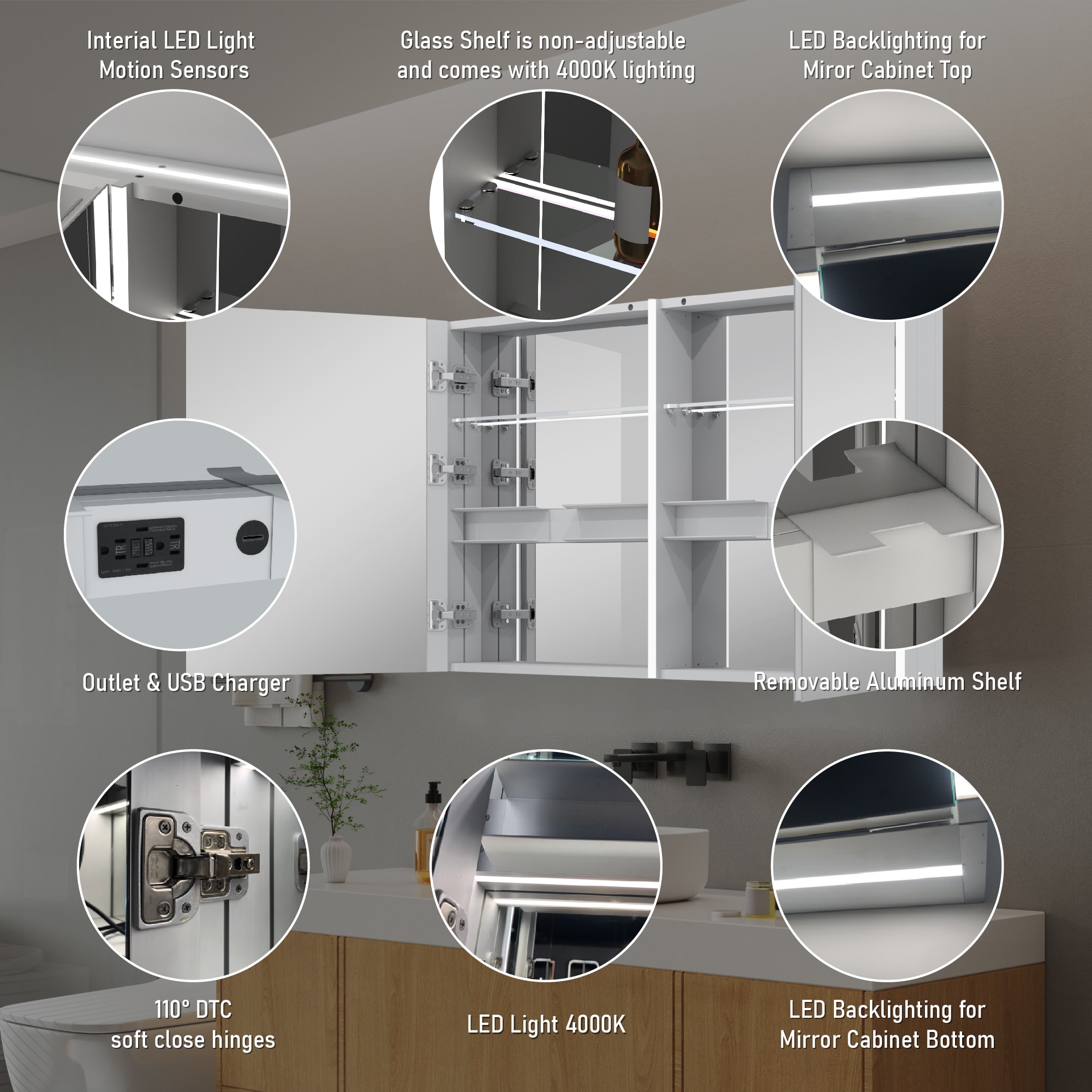 WELLFOR W14MCL4830 Bathroom-Medicine-Cabinets - View #5