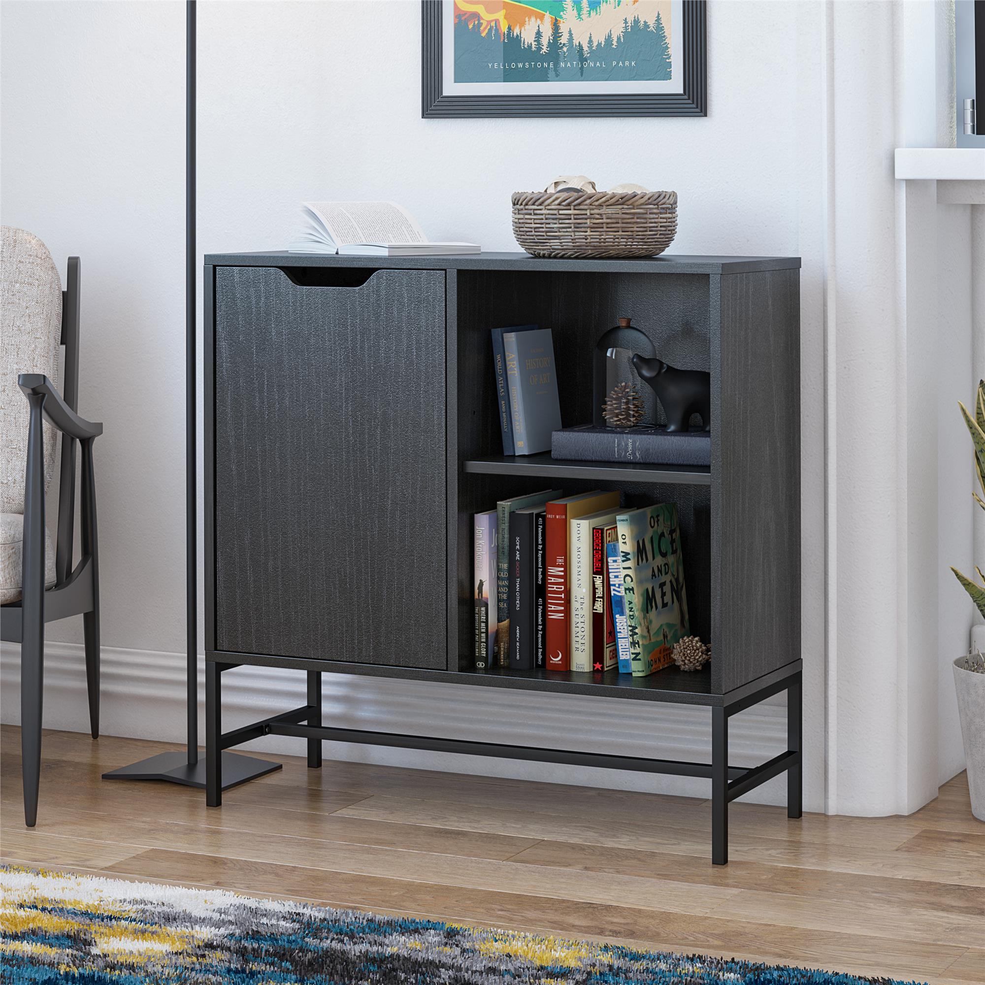 Ameriwood Home Modine Nightfall Oak Mdf 3-Shelf Double Bookcase with ...