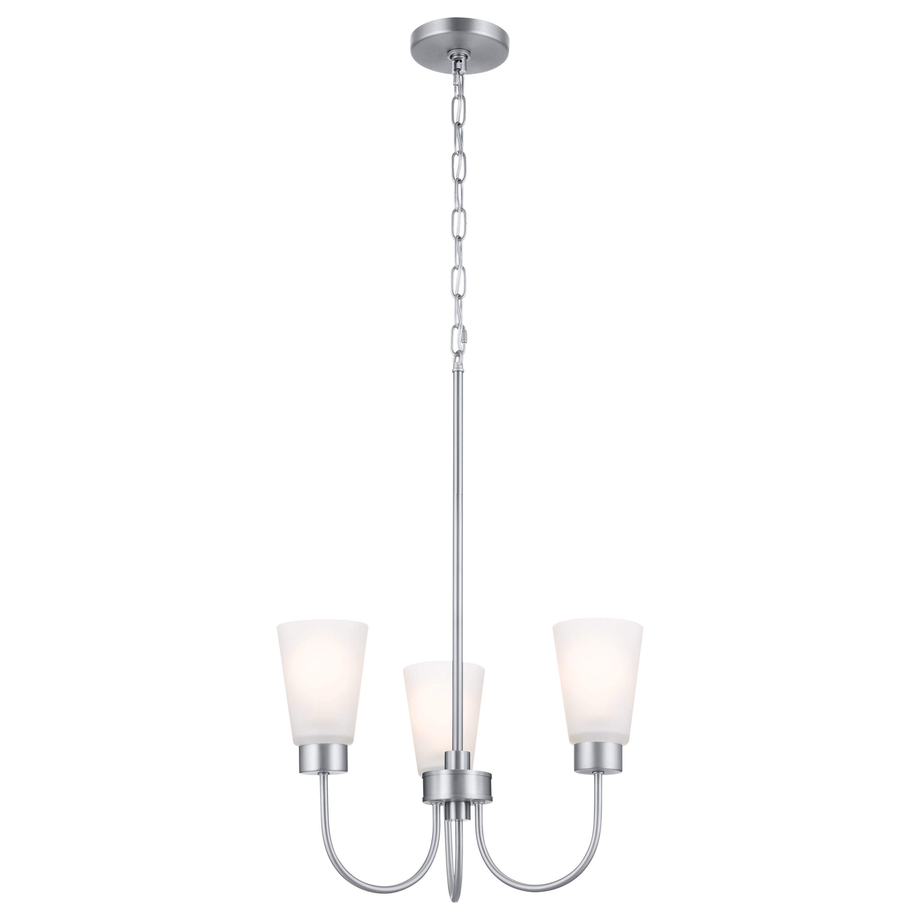 Kichler 52442NI Erma 3 -Light Nickel Transitional For Use in Bedrooms, Dining Rooms, Foyers, Kitchens, Living Rooms Chandelier