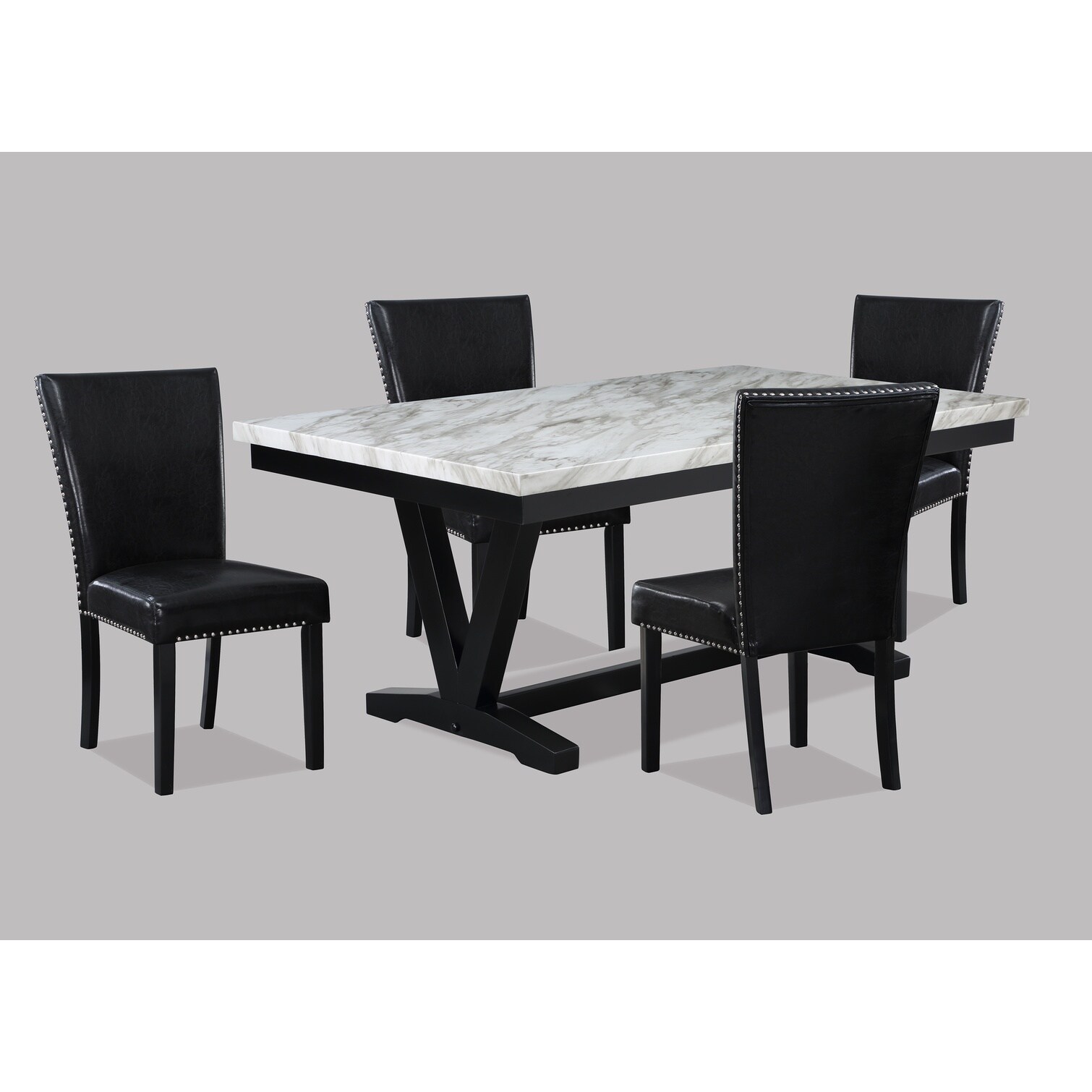 FlowLuxe Dining Tables - Rectangular Faux Marble Dining Table with ...