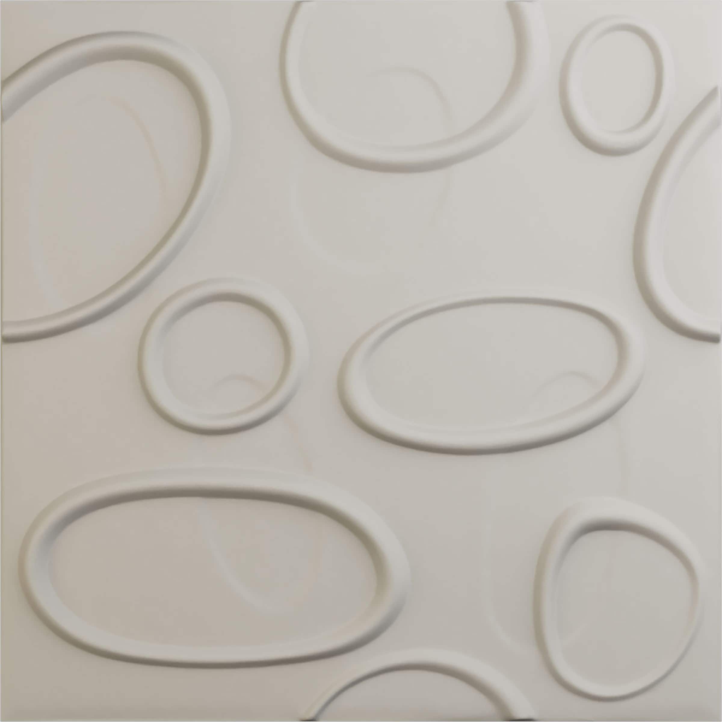 Ekena Millwork WP20X20FEGBW-CASE-12 19-5/8-in x 19-5/8-in Embossed Paintable/Stainable White PVC Wall Panel ( 12 -Pack, Covers 32.04-sq ft )