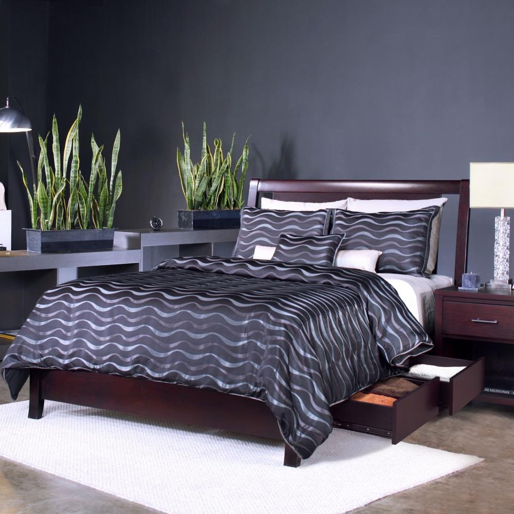 Modus Furniture NV23D5 Nevis Espresso Queen Wood Platform Bed with Storage